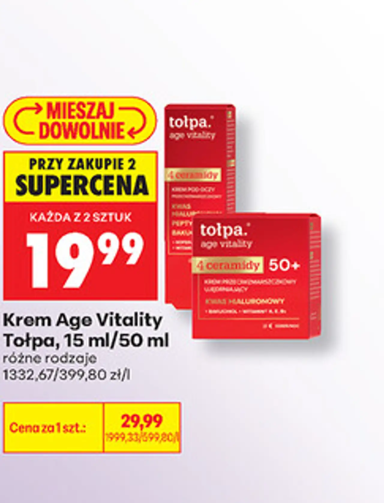 Krem Age Vitality Tołpa, 15 ml/50 ml