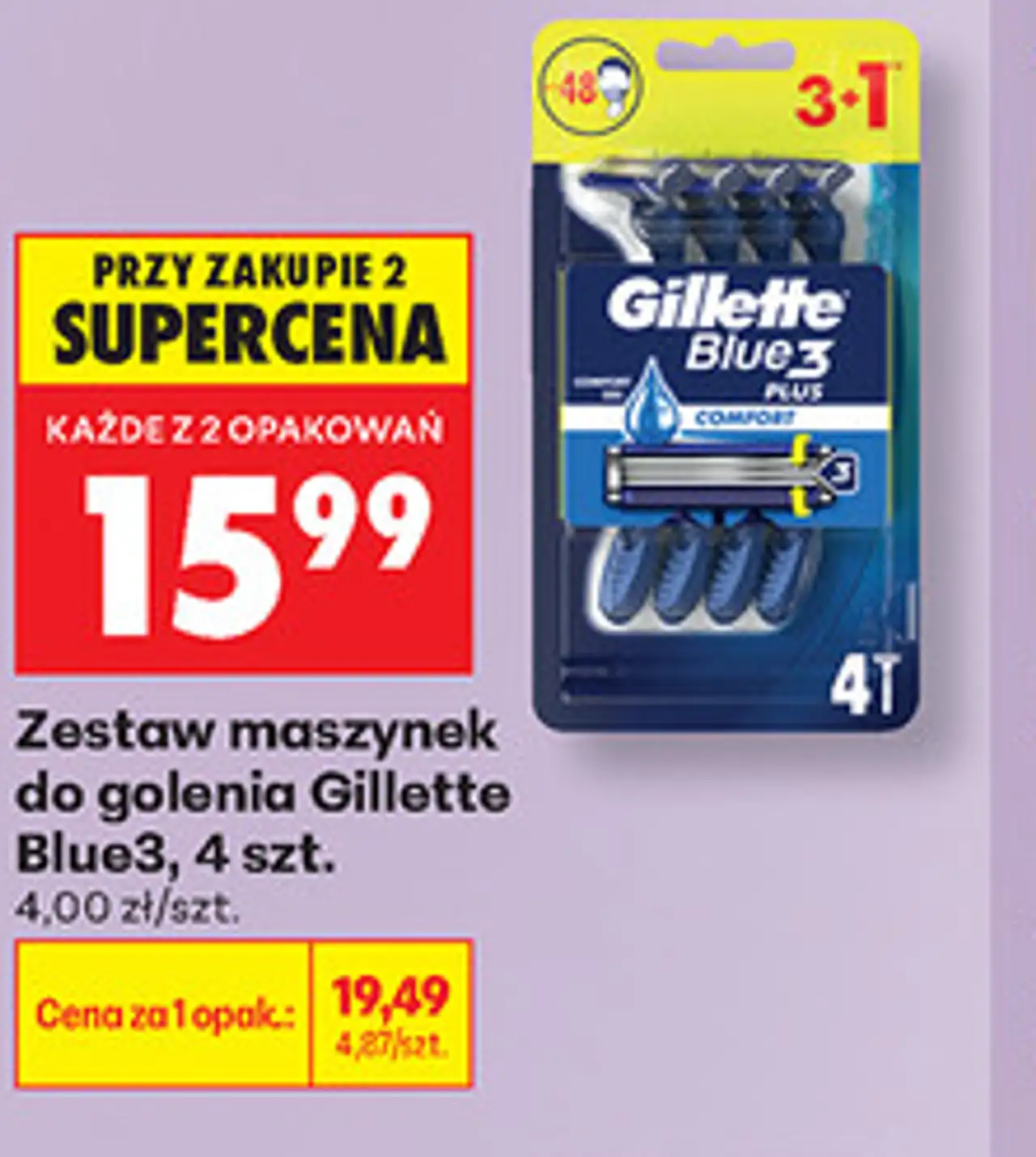 Zestaw maszynek do golenia Gillette Blue3, 4 szt.
