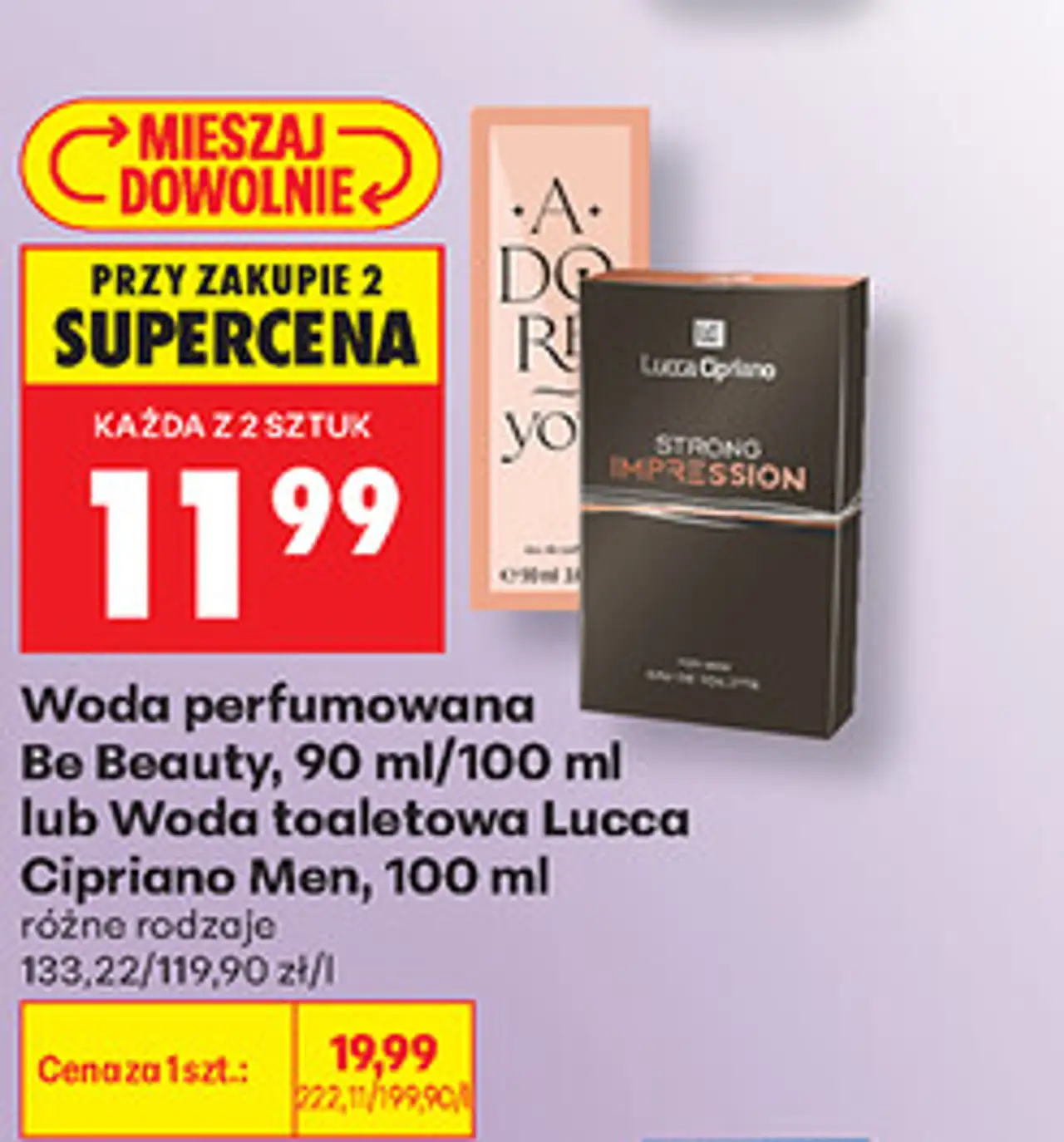 Woda perfumowana Be Beauty, 90 ml/100 ml lub Woda toaletowa Lucca Cipriano Men, 100 ml