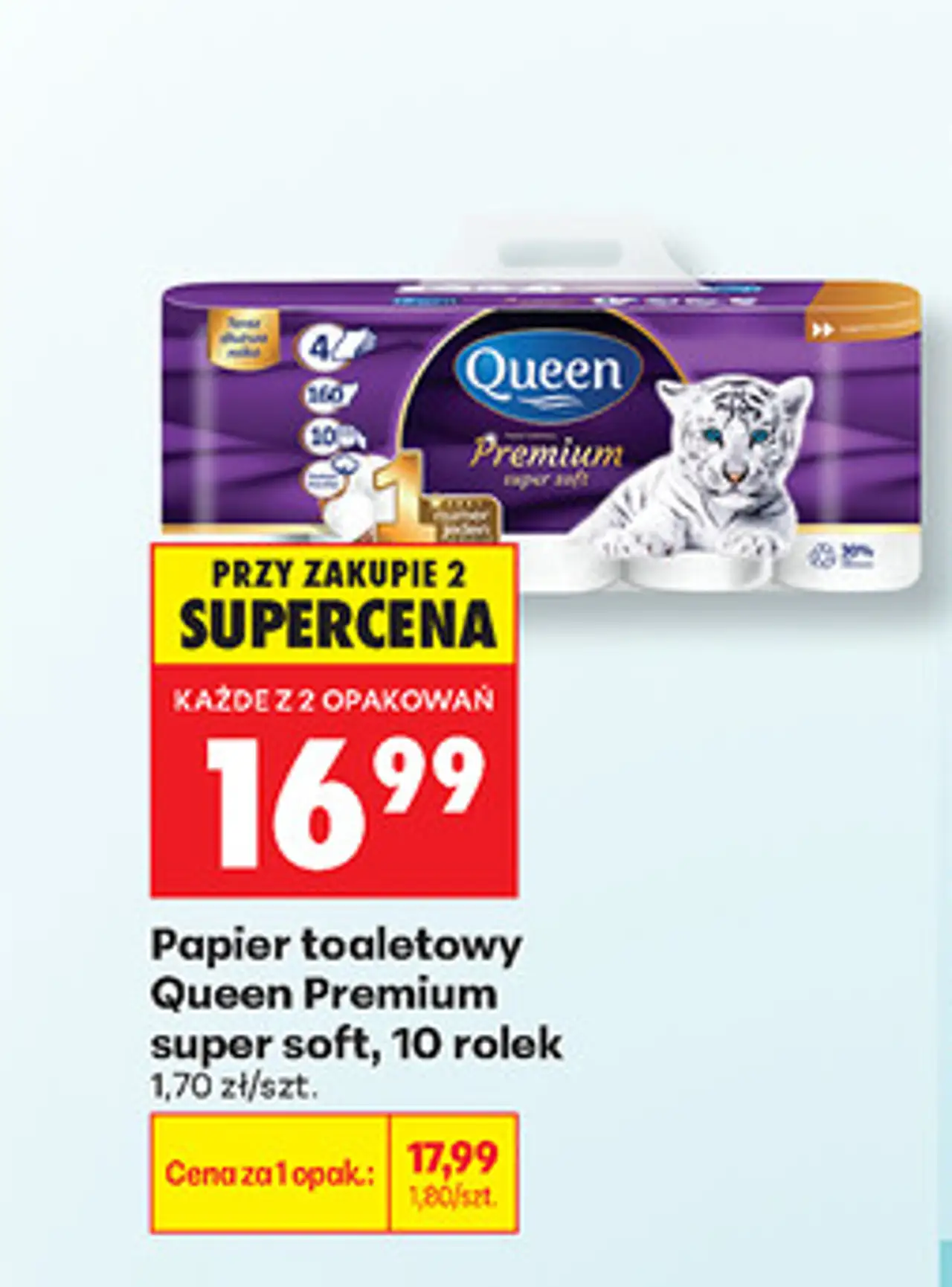 Papier toaletowy Queen Premium super soft, 10 rolek