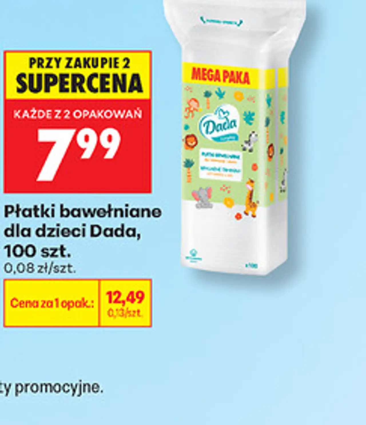 Płatki bawełniane dla dzieci Dada, 100 szt.