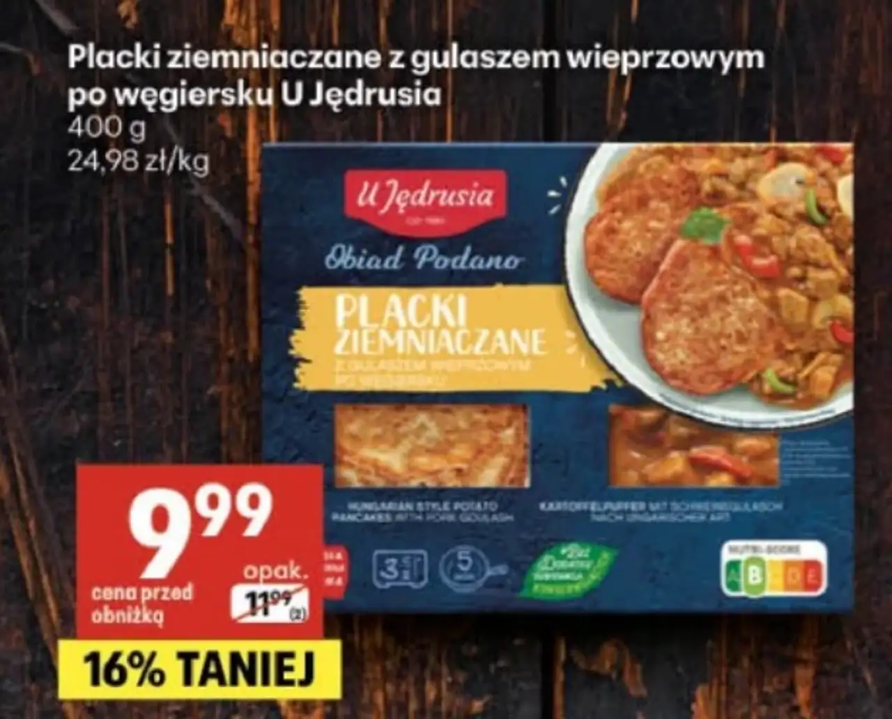 Placki ziemniaczane z gulaszem wieprzowym po węgiersku U Jędrusia