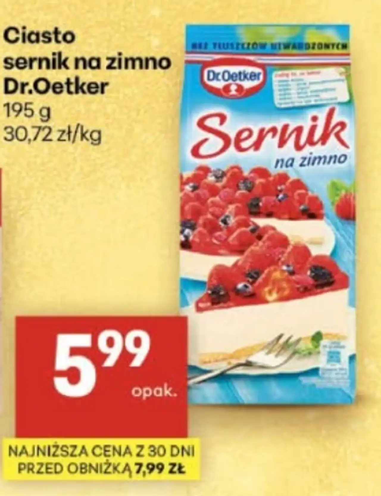 Ciasto sernik na zimno Dr.Oetker