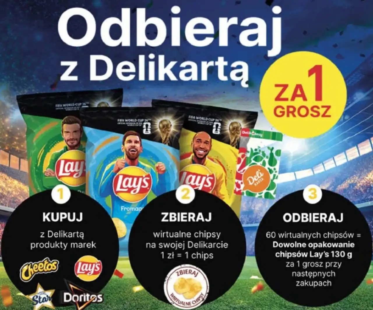 Dowolne opakowanie chipsów Lay's 130 g za 1 grosz