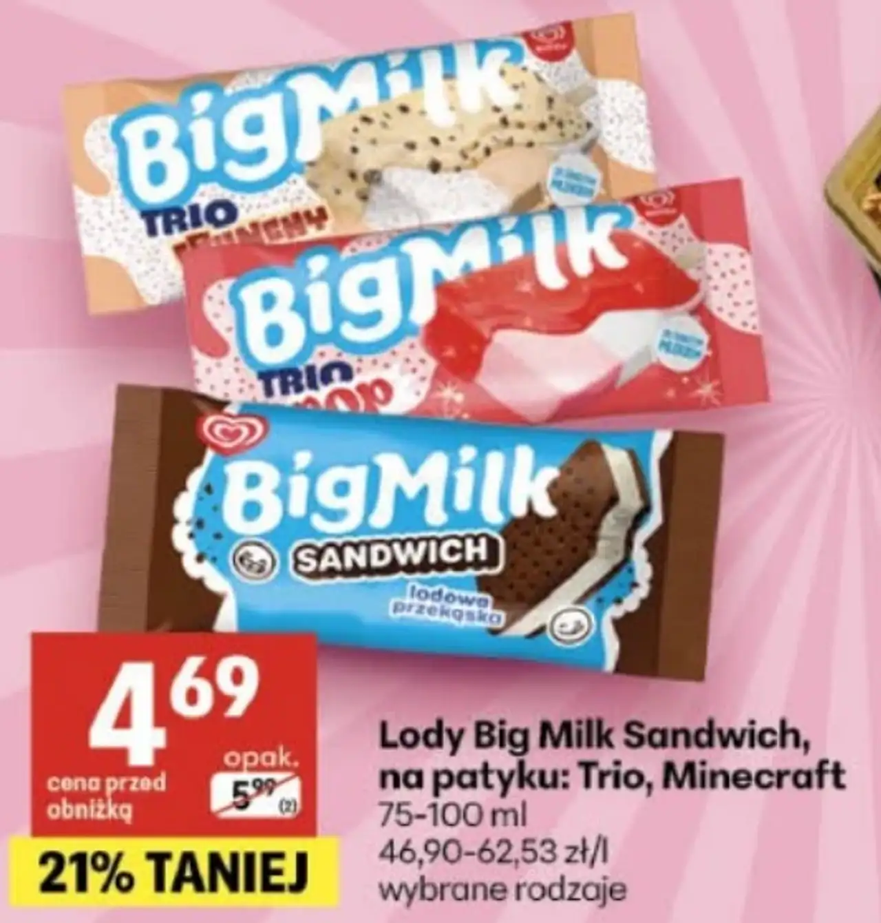 Lody Big Milk Sandwich, na patyku: Trio, Minecraft