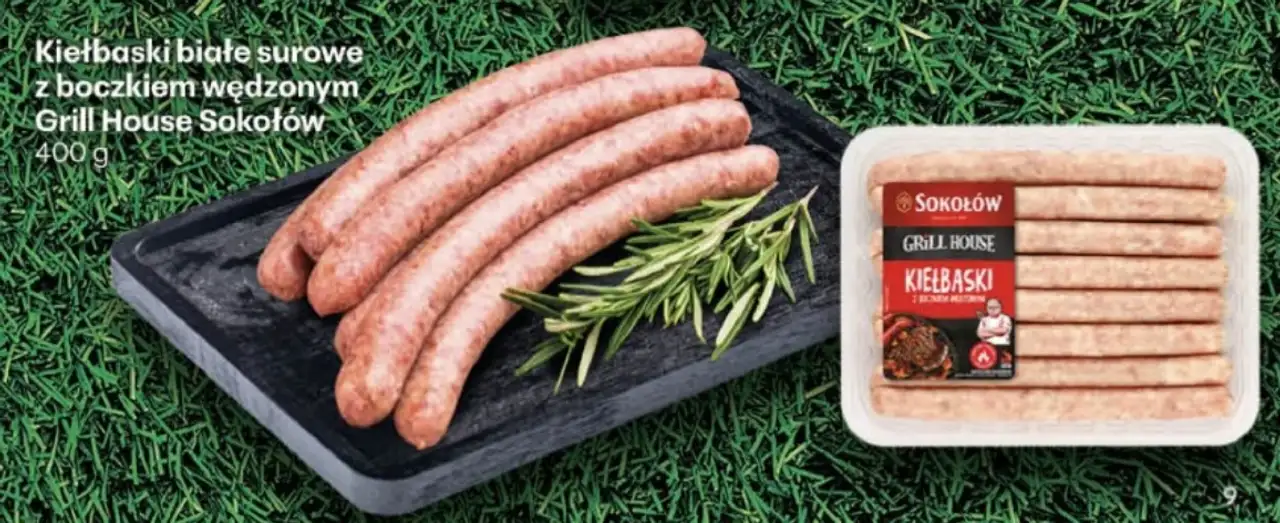 Kiełbaski białe surowe z boczkiem wędzonym Grill House Sokołów