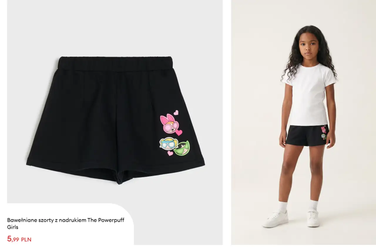 Bawełniane szorty z nadrukiem The Powerpuff Girls Sinsay
