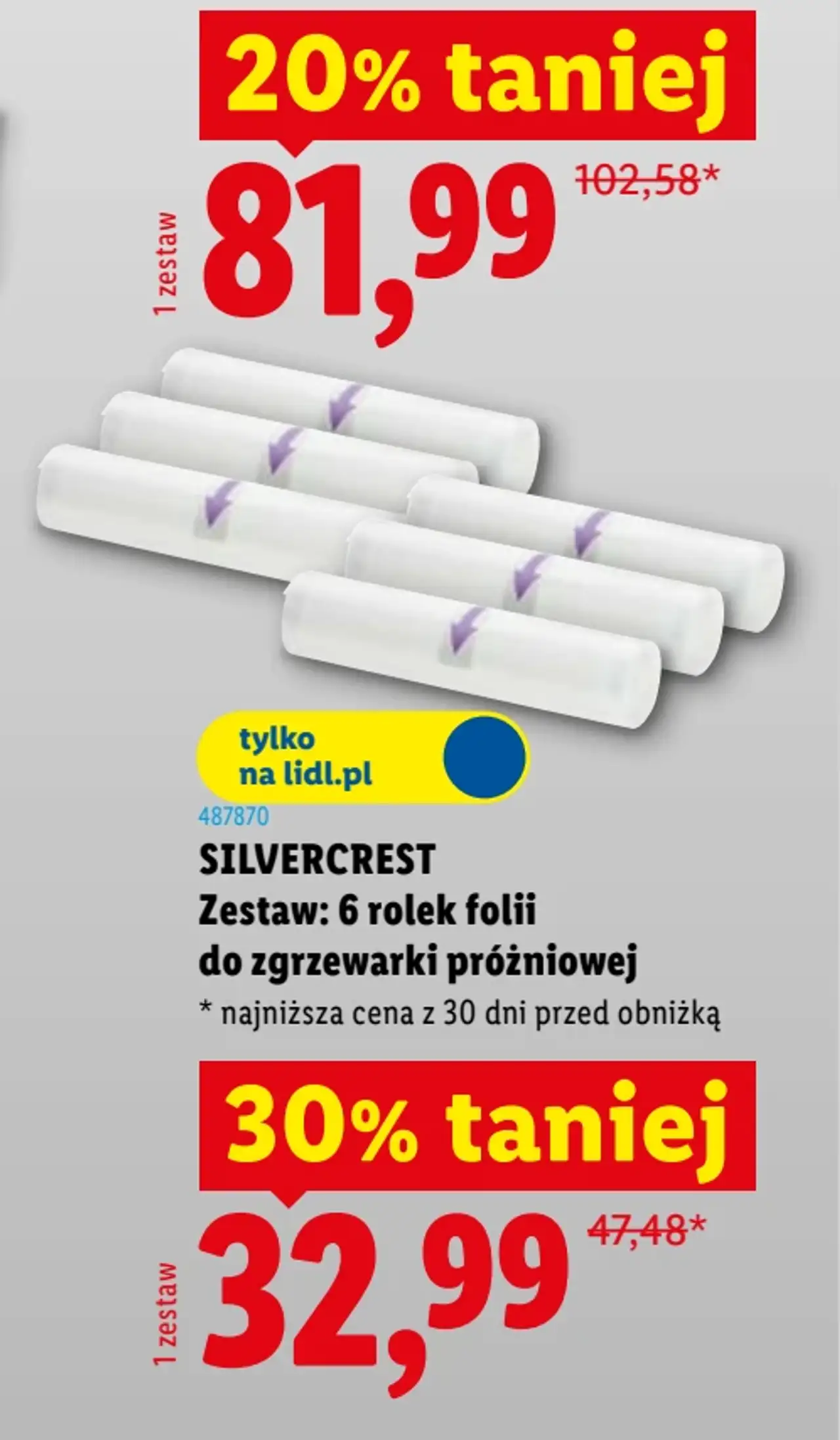SILVERCREST Zestaw: 6 rolek folii do zgrzewarki próżniowej