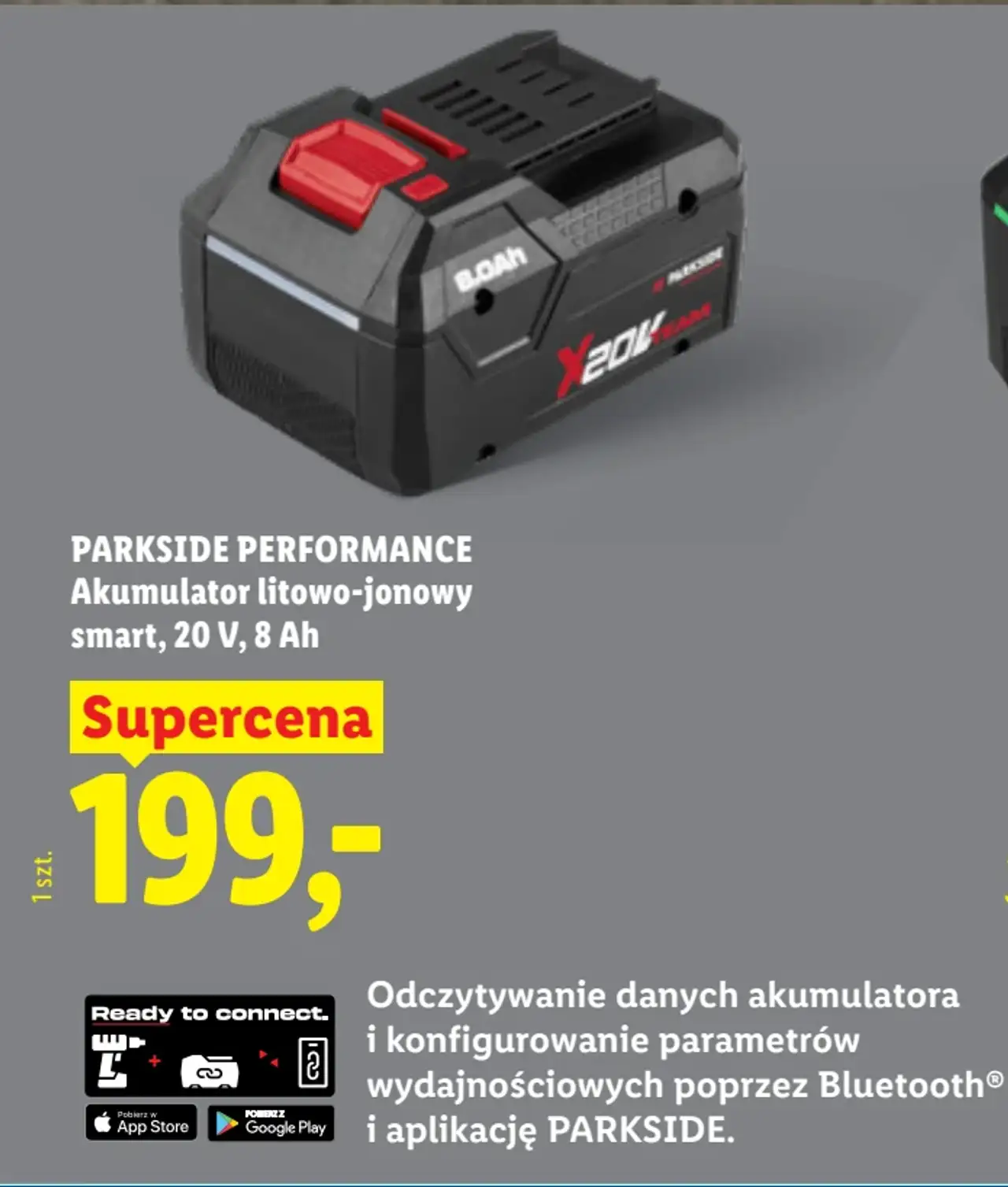 PARKSIDE PERFORMANCE Akumulator litowo-jonowy smart, 20 V, 8 Ah