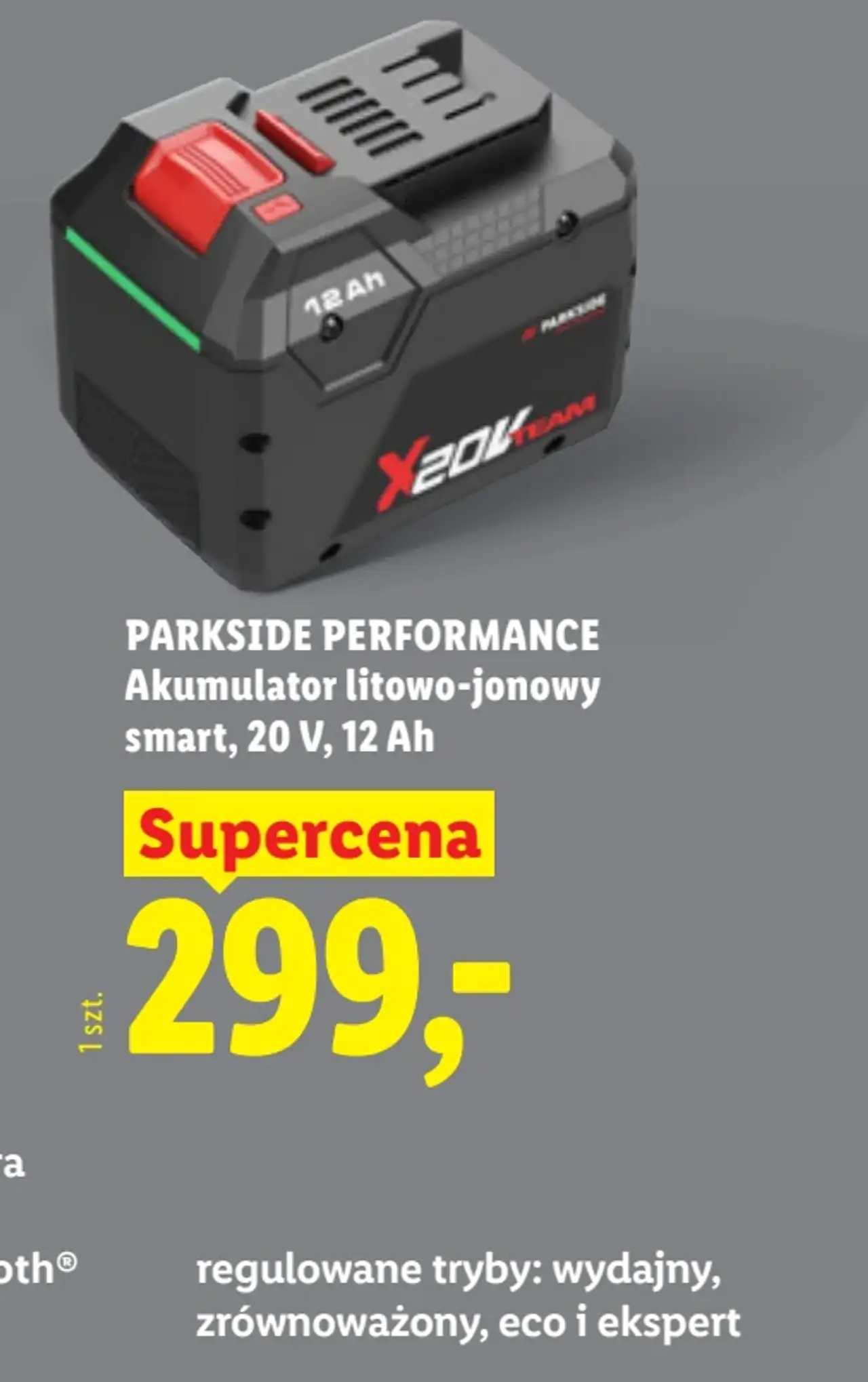 PARKSIDE PERFORMANCE Akumulator litowo-jonowy smart, 20 V, 12 Ah