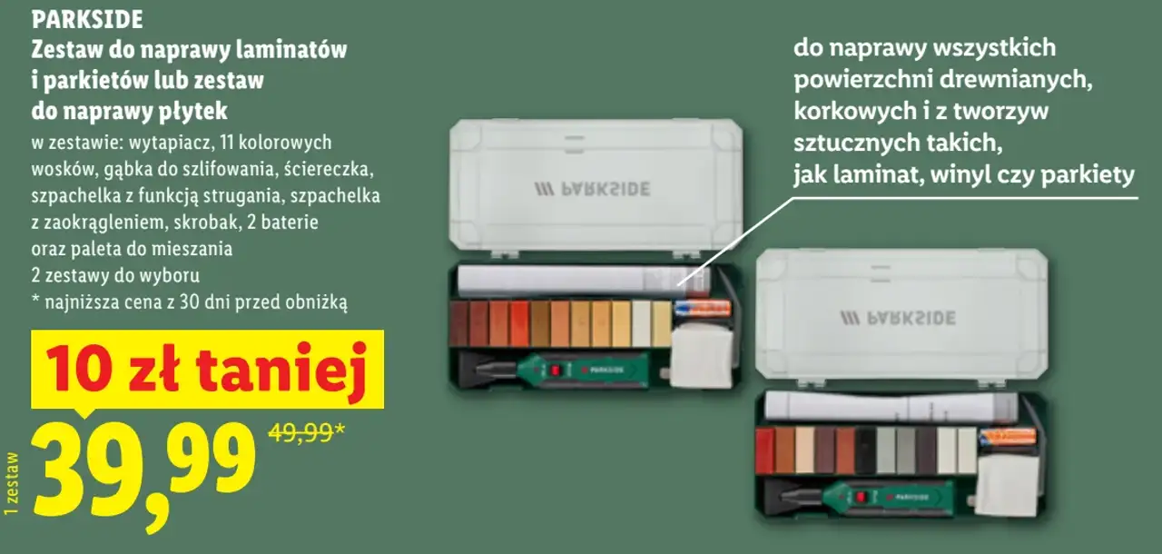 PARKSIDE Zestaw do naprawy laminatów i parkietów lub zestaw do naprawy płytek