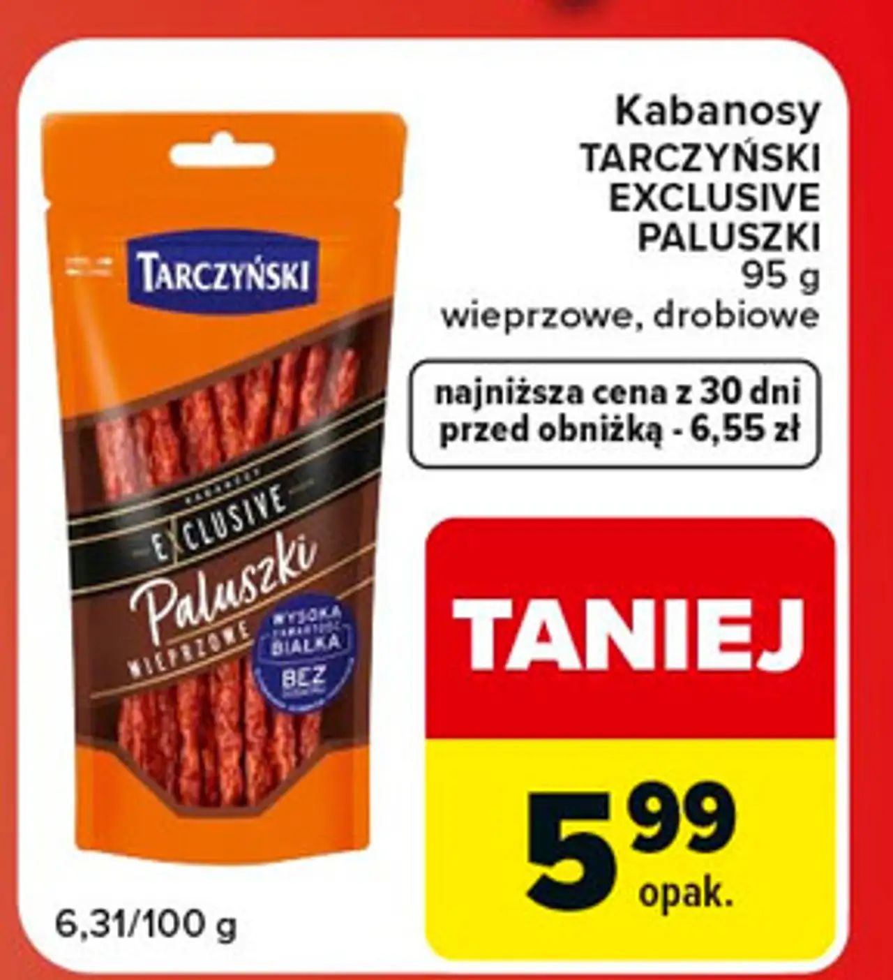 Kabanosy drobiowe Tarczyński Kabanos Exclusive