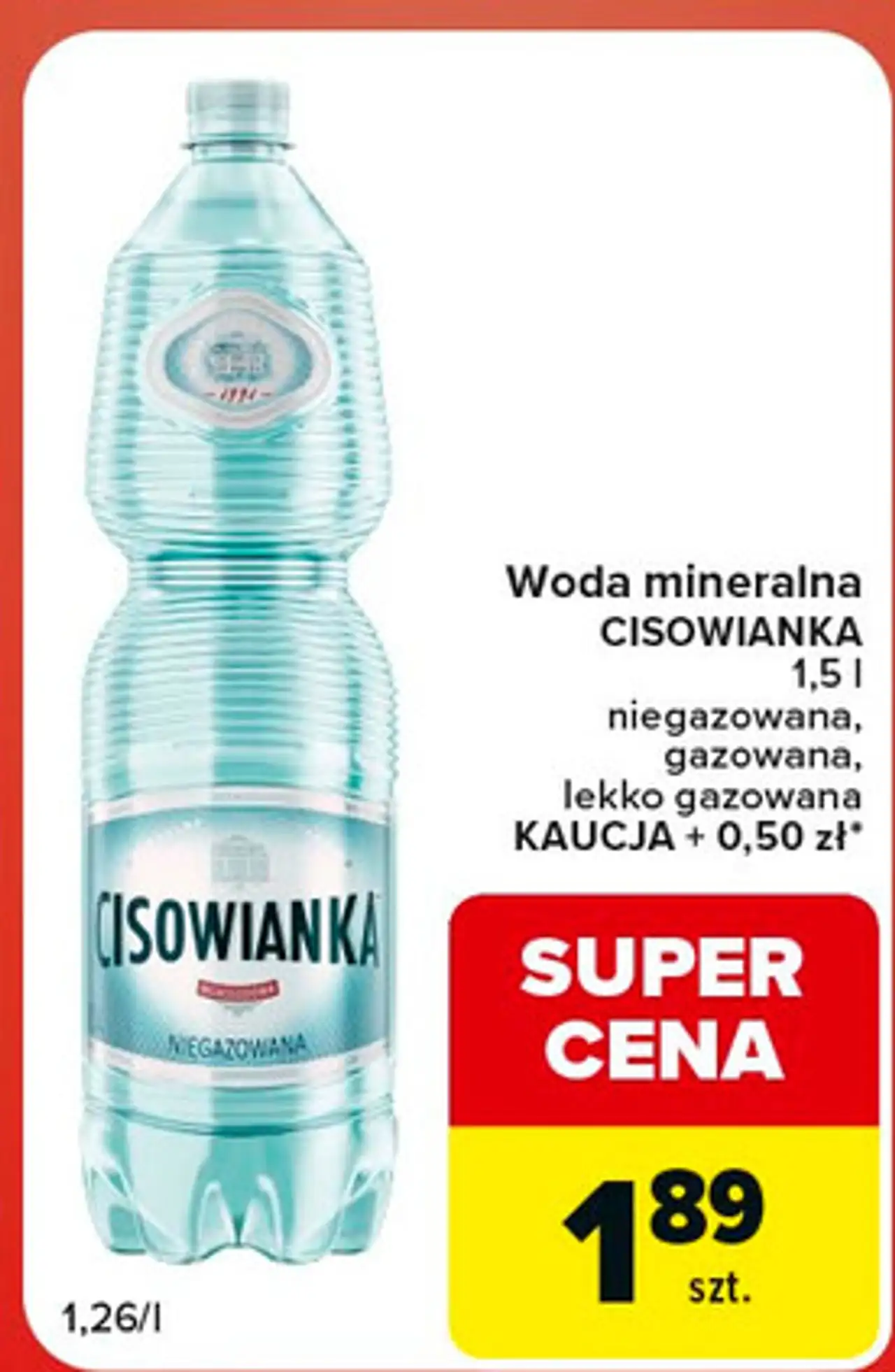 Woda lekko gazowana Cisowianka
