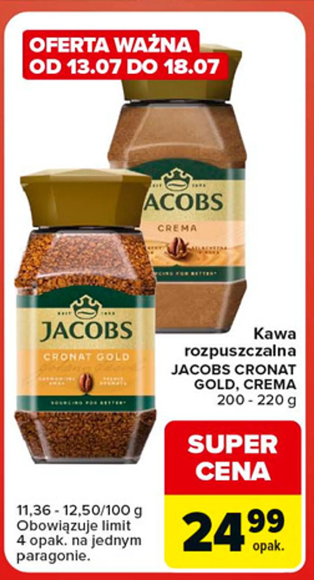 Kawa rozpuszczalna Jacobs Cronat Gold, Crema