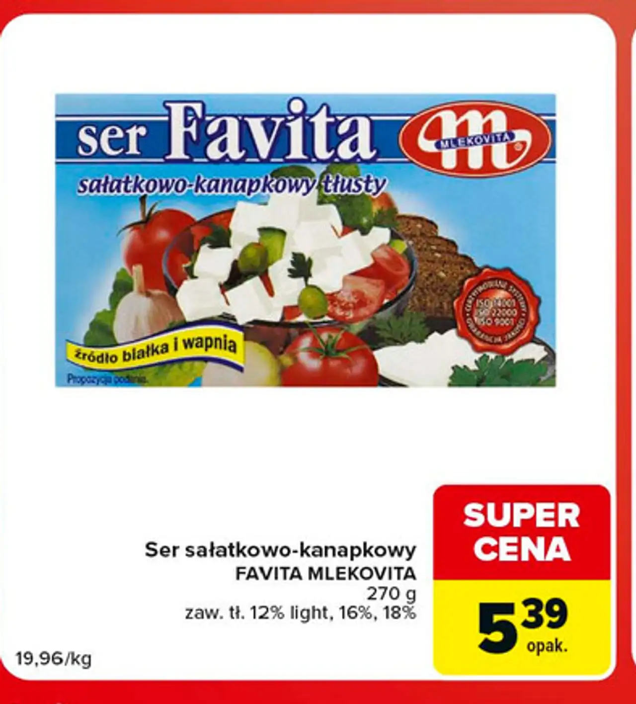 Ser sałatkowo-kanapkowy FAVITA MLEKOVITA