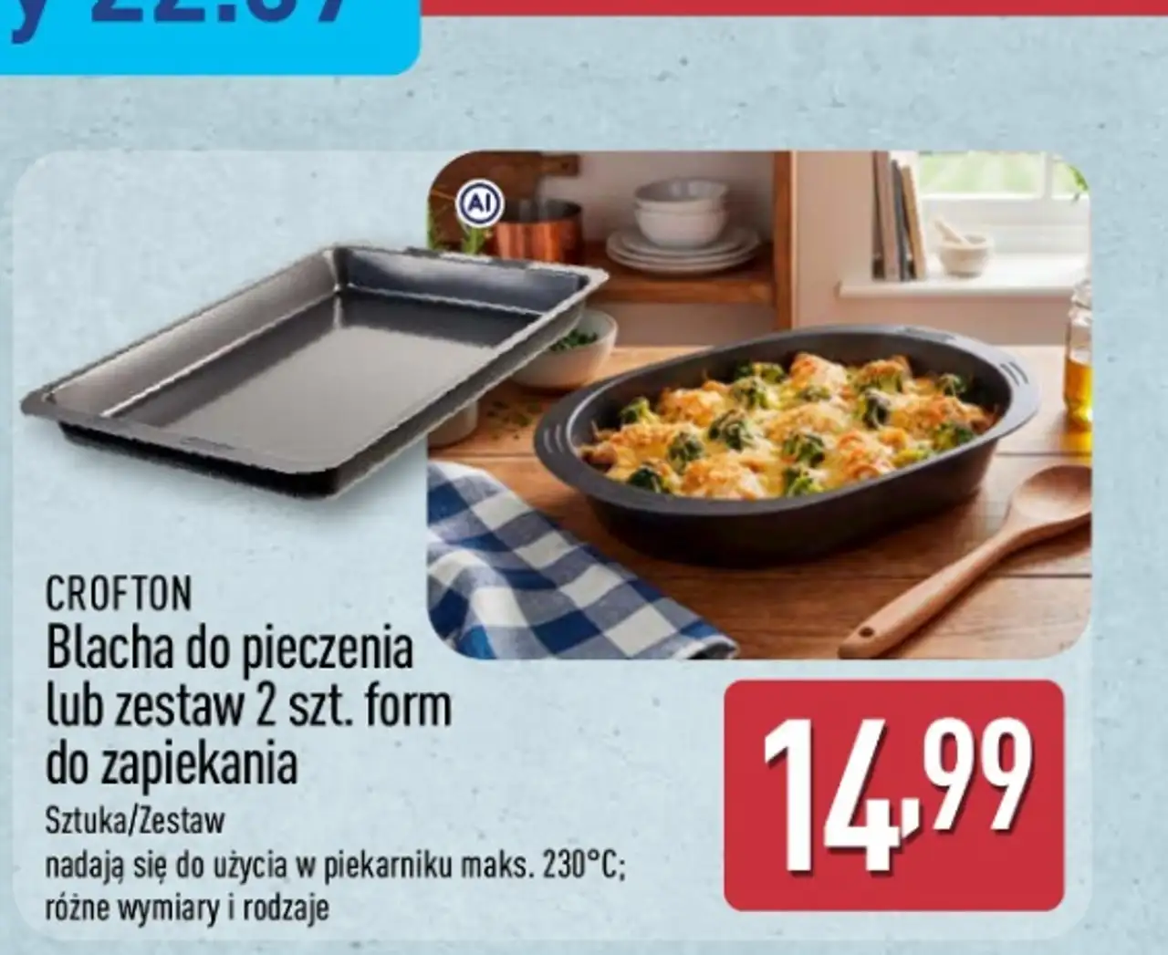 CROFTON Blacha do pieczenia lub zestaw 2 szt. form do zapiekania