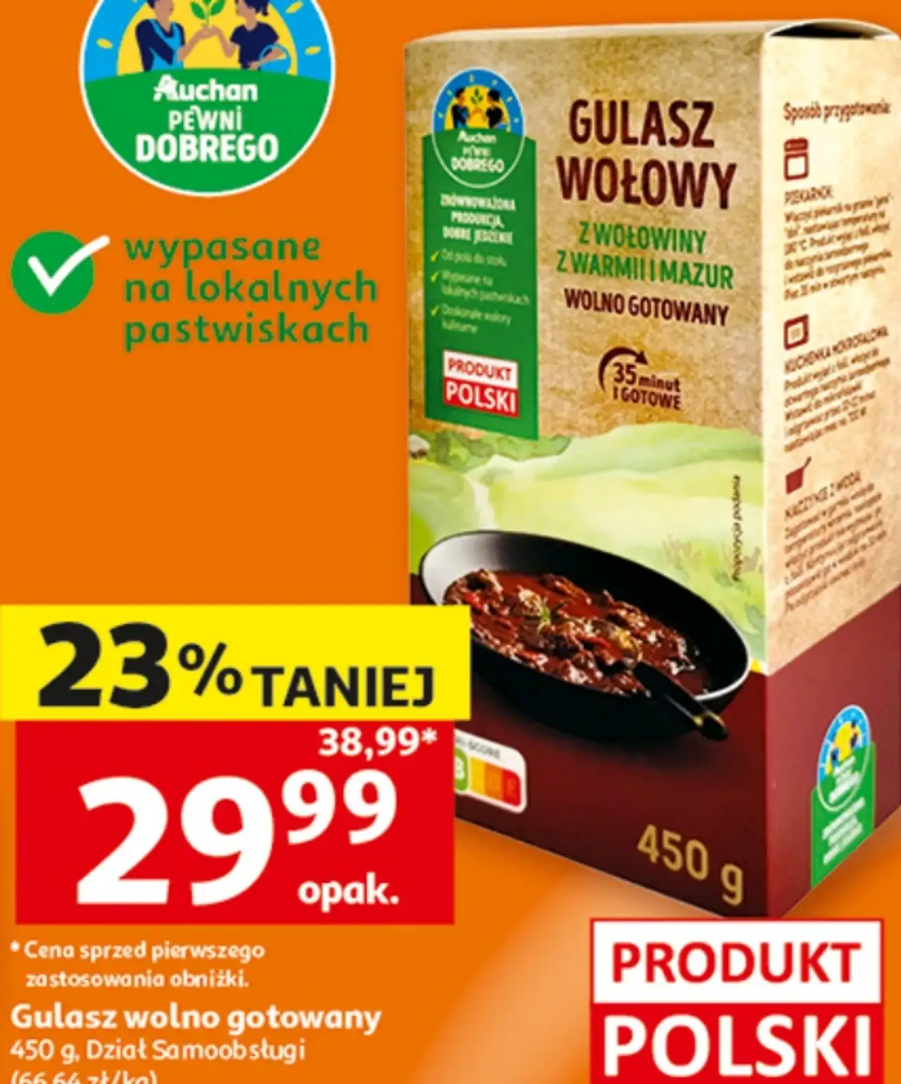Auchan Pewni Dobrego Gulasz wolno gotowany z wołowiny