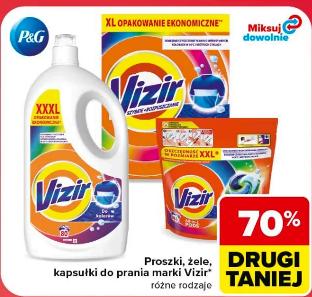 Proszki, żele, kapsułki do prania Vizir