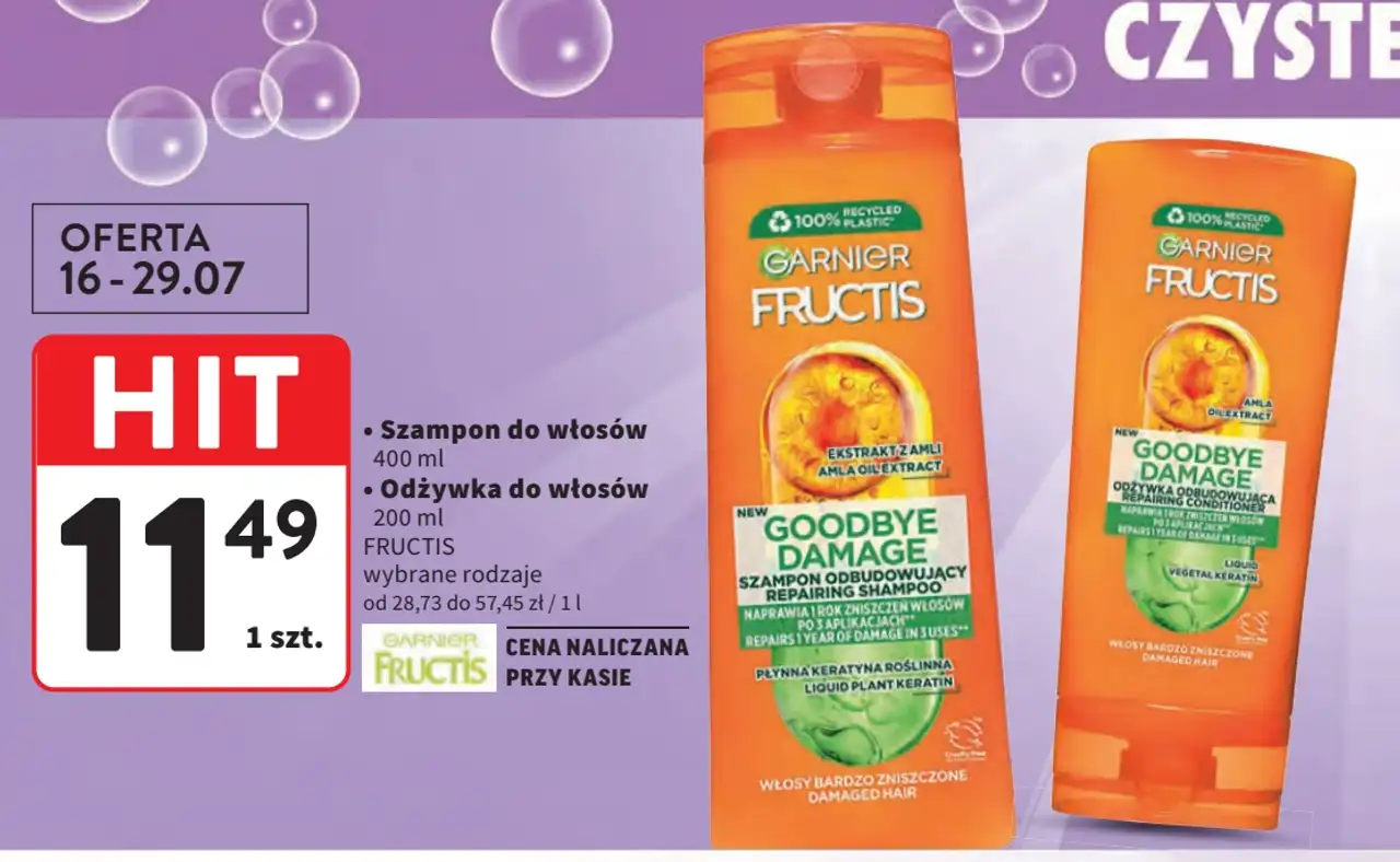 Garnier Fructis Szampon lub odżywka do włosów
