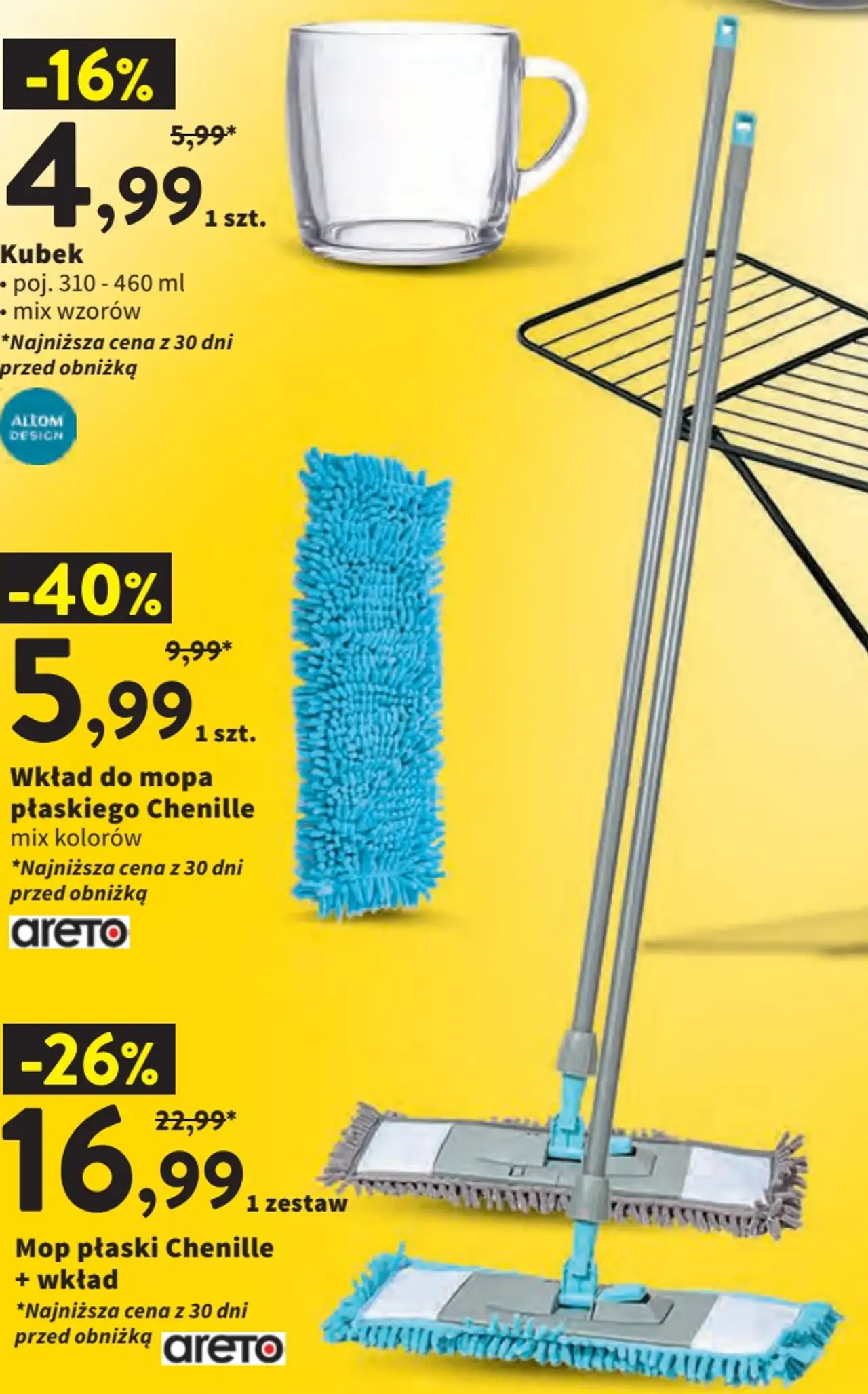 Mop płaski Chenille + wkład areto