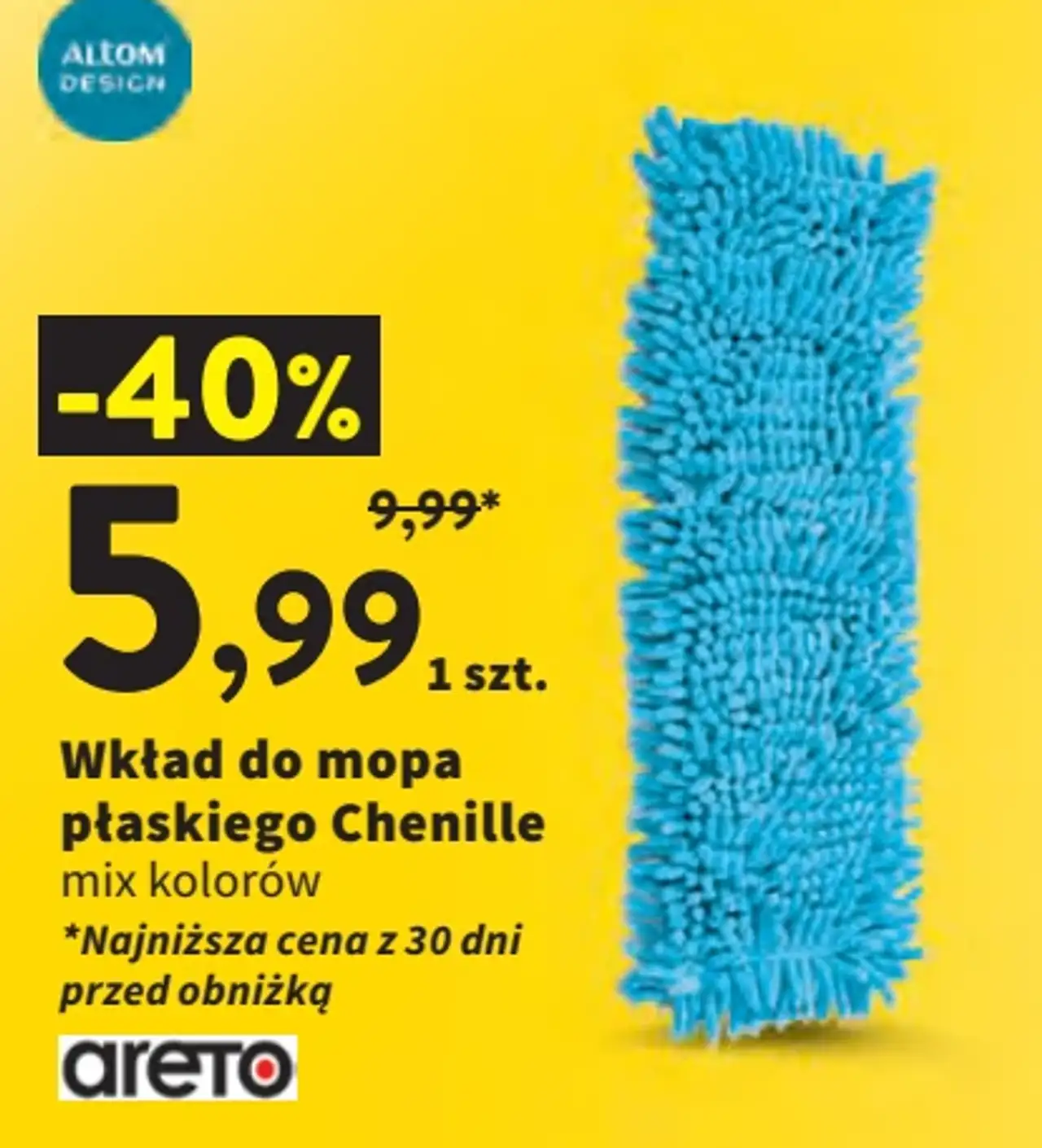 Wkład do mopa płaskiego Chenille areto