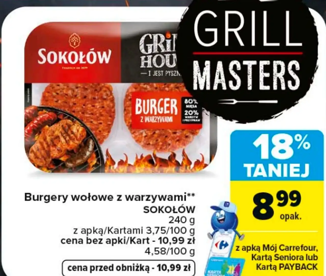 Burgery wołowe z warzywami Sokołów