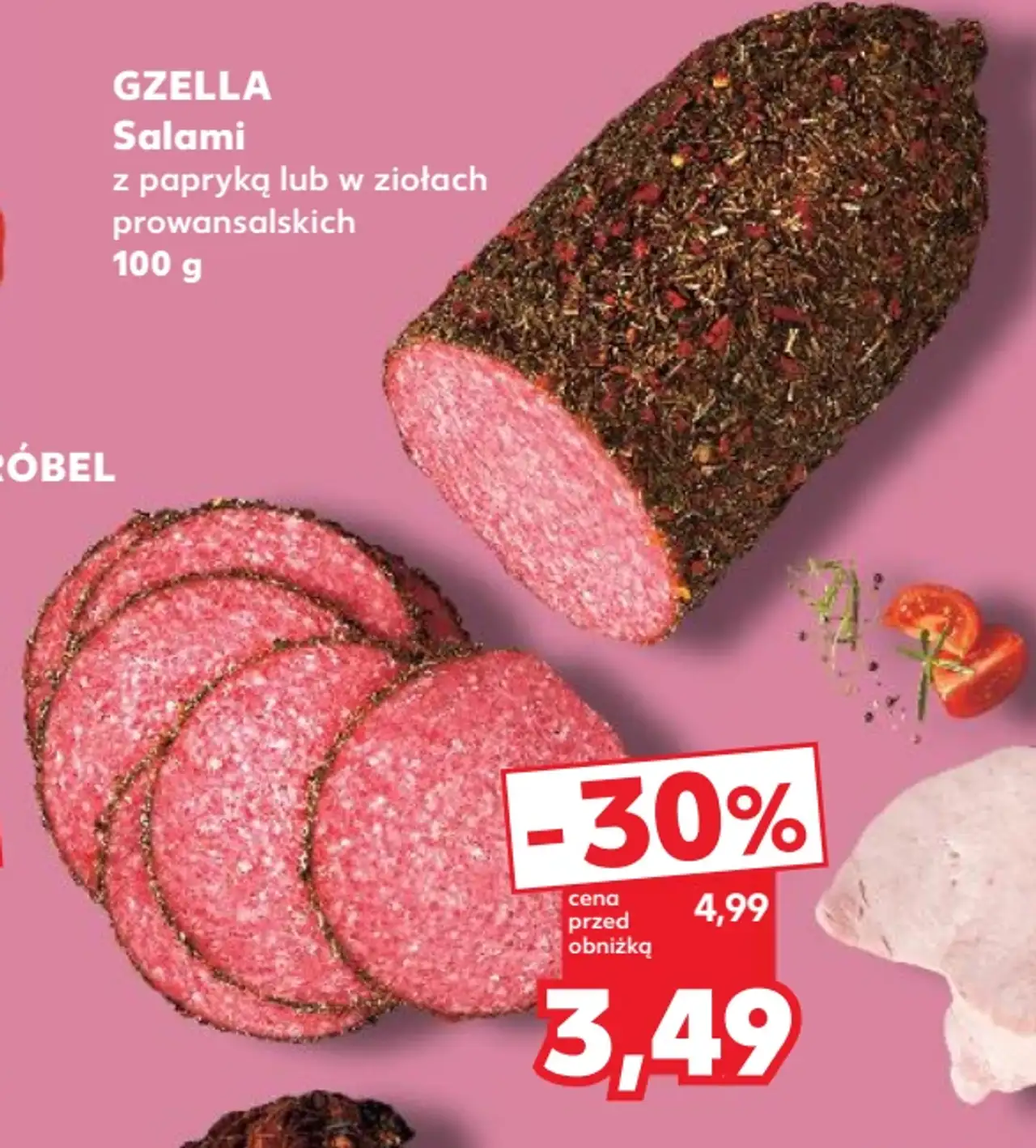 GZELLA Salami z papryką lub w ziołach prowansalskich