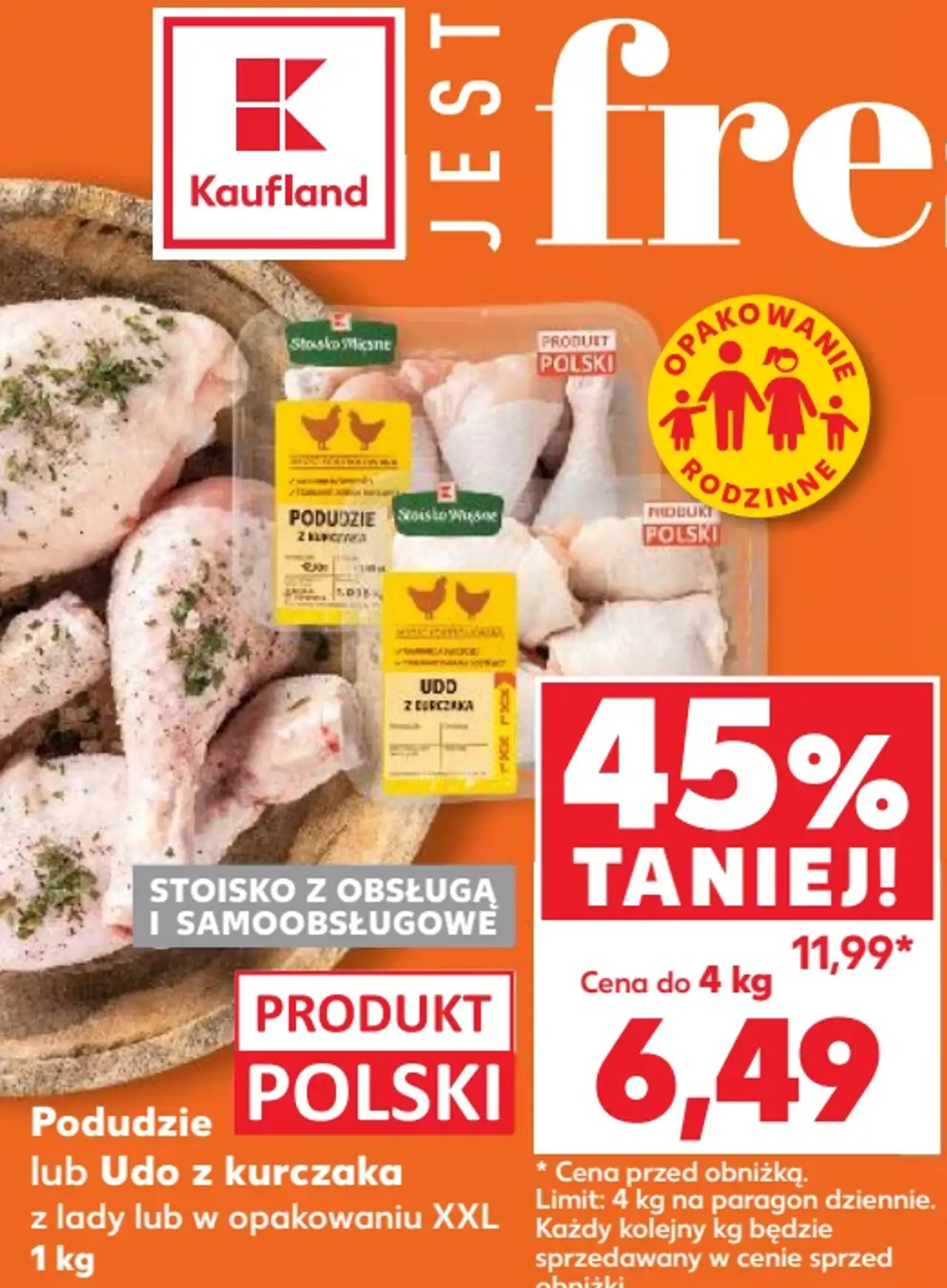 Podudzie lub Udo z kurczaka z lady lub w opakowaniu XXL