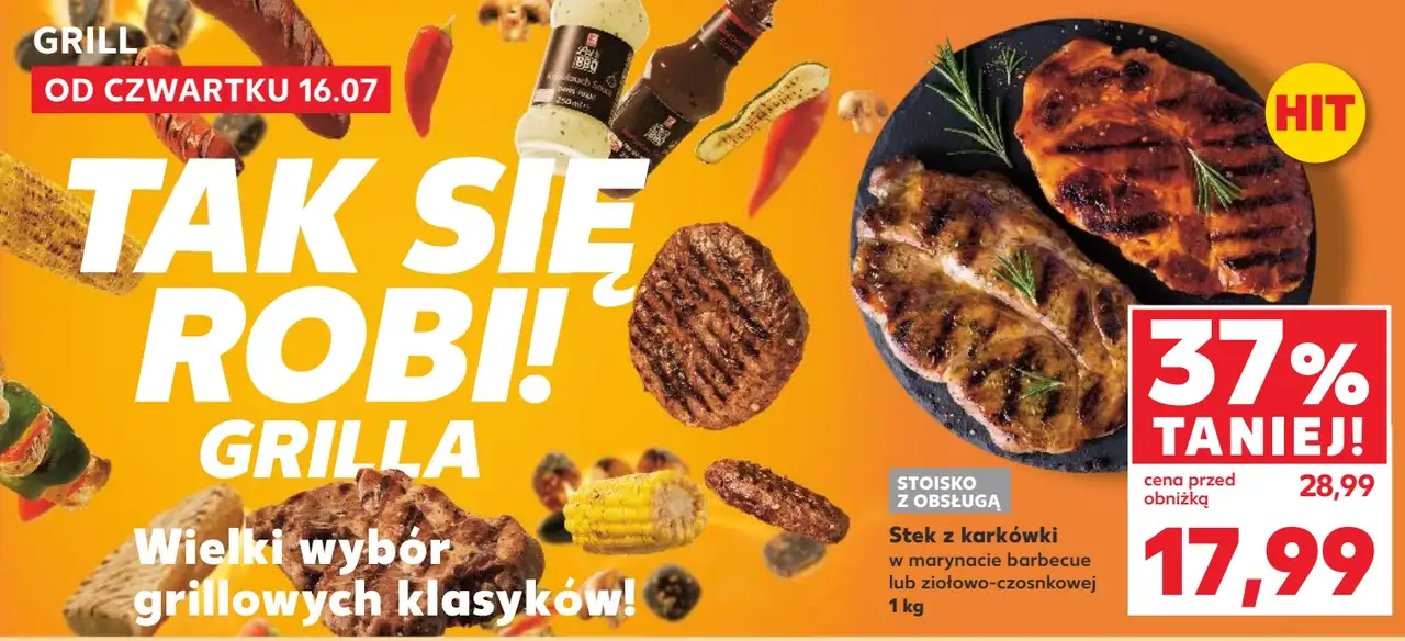 Stek z karkówki w marynacie barbecue lub ziołowo-czosnkowej
