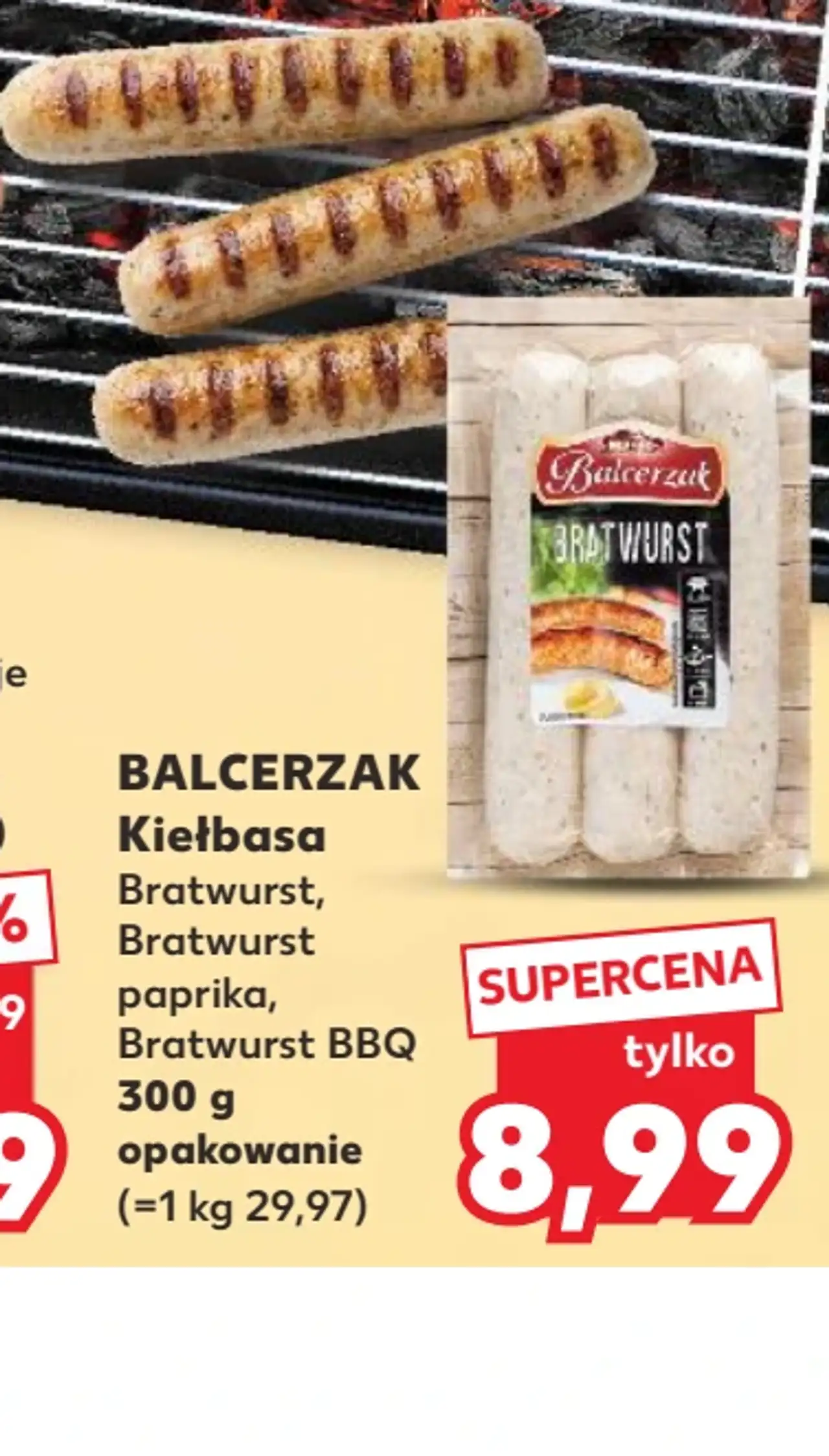 Balcerzak Kiełbasa Bratwurst, Bratwurst paprika, Bratwurst BBQ