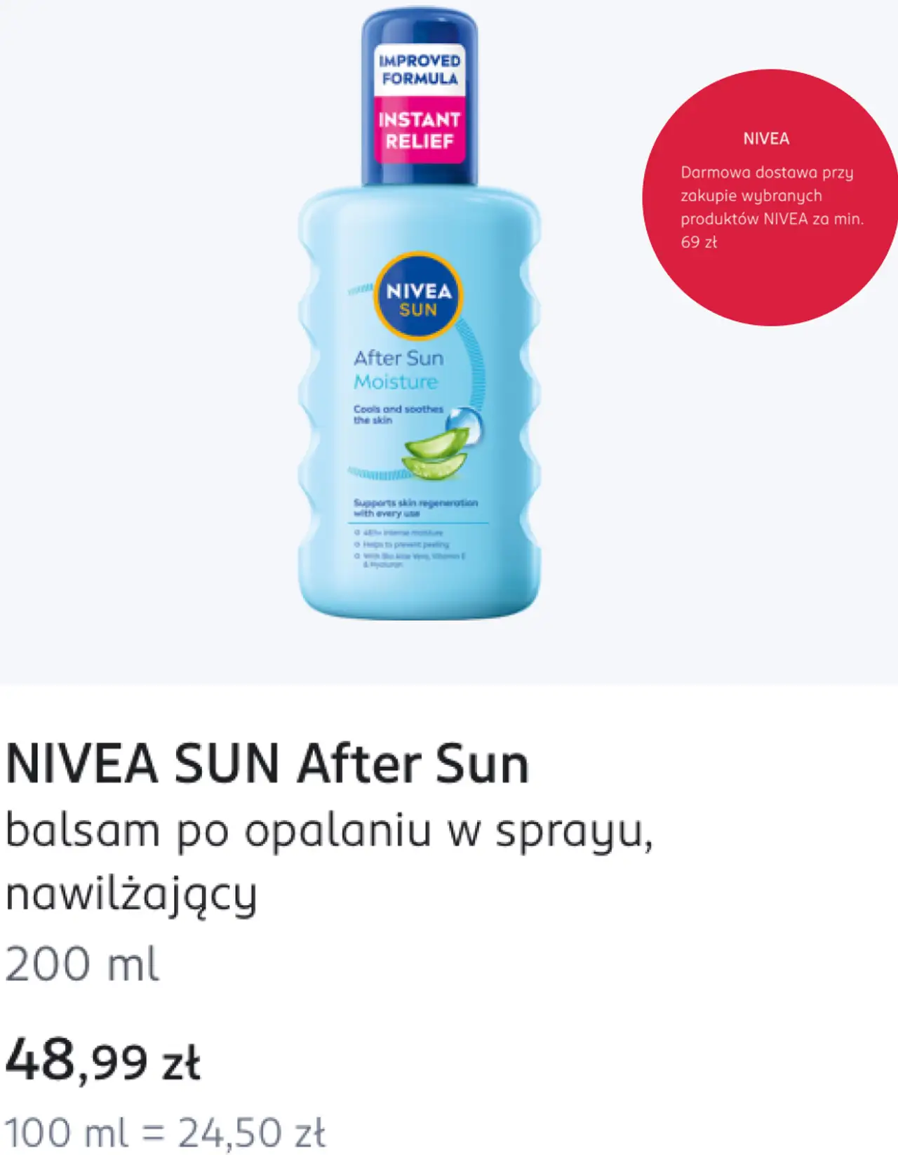 NIVEA SUN After Sun balsam po opalaniu w sprayu, nawilżający
