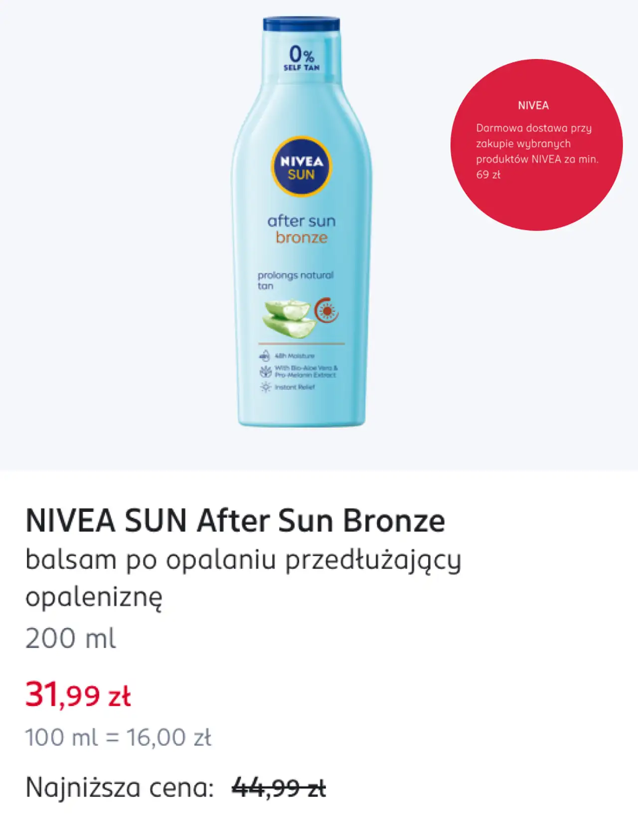 NIVEA SUN After Sun Bronze balsam po opalaniu przedłużający opaleniznę