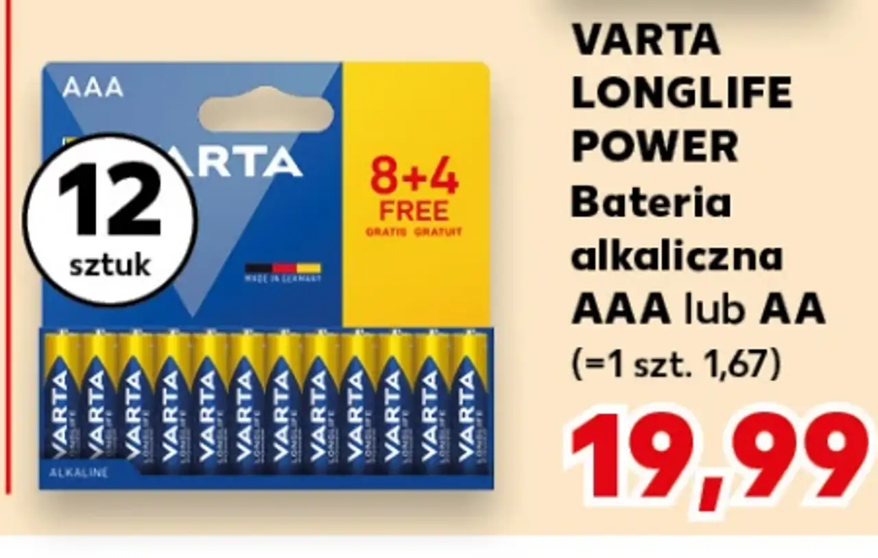 VARTA LONGLIFE POWER Bateria alkaliczna AAA lub AA