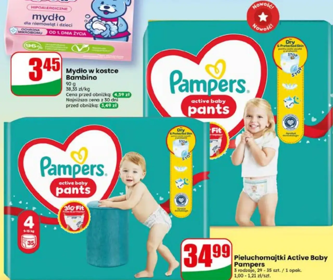 Pieluchomajtki Active Baby Pampers