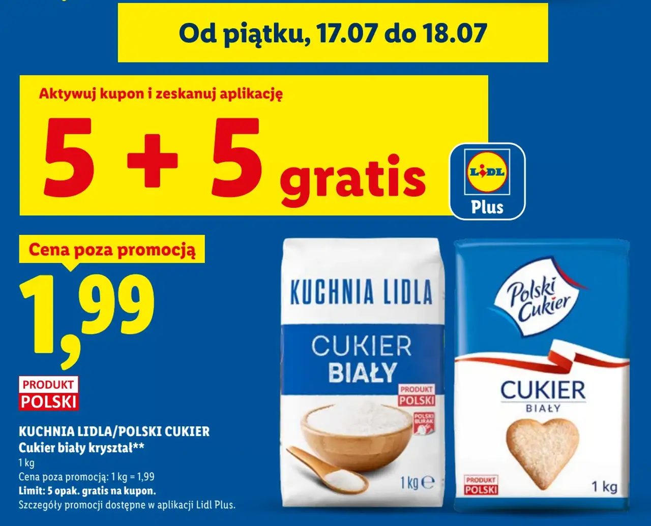 Kuchnia Lidla/Polski Cukier Cukier biały kryształ