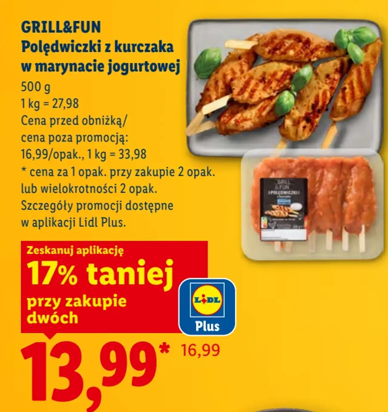 GRILL&FUN Polędwiczki z kurczaka w marynacie jogurtowej