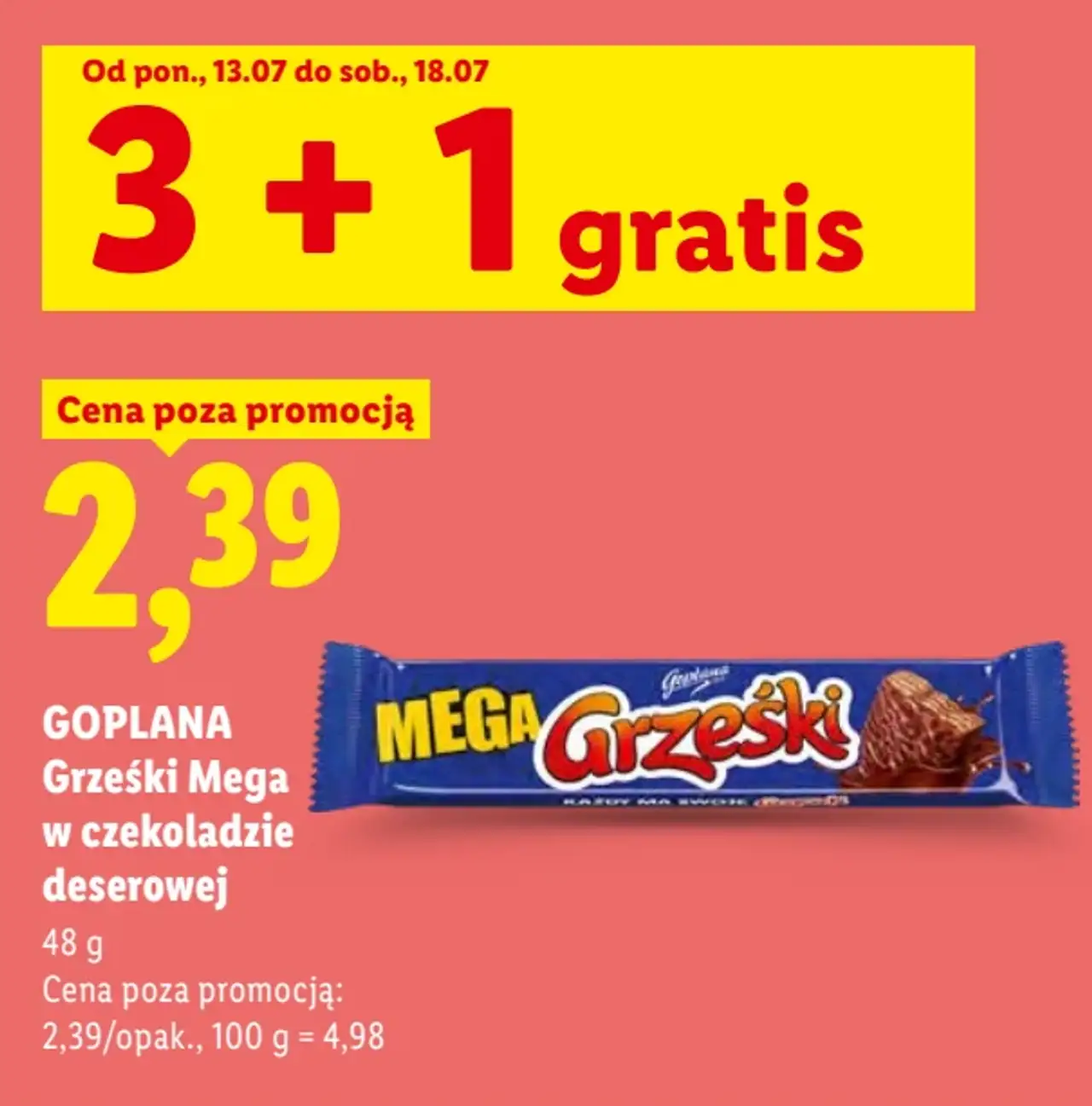 GOPLANA Grześki Mega w czekoladzie deserowej