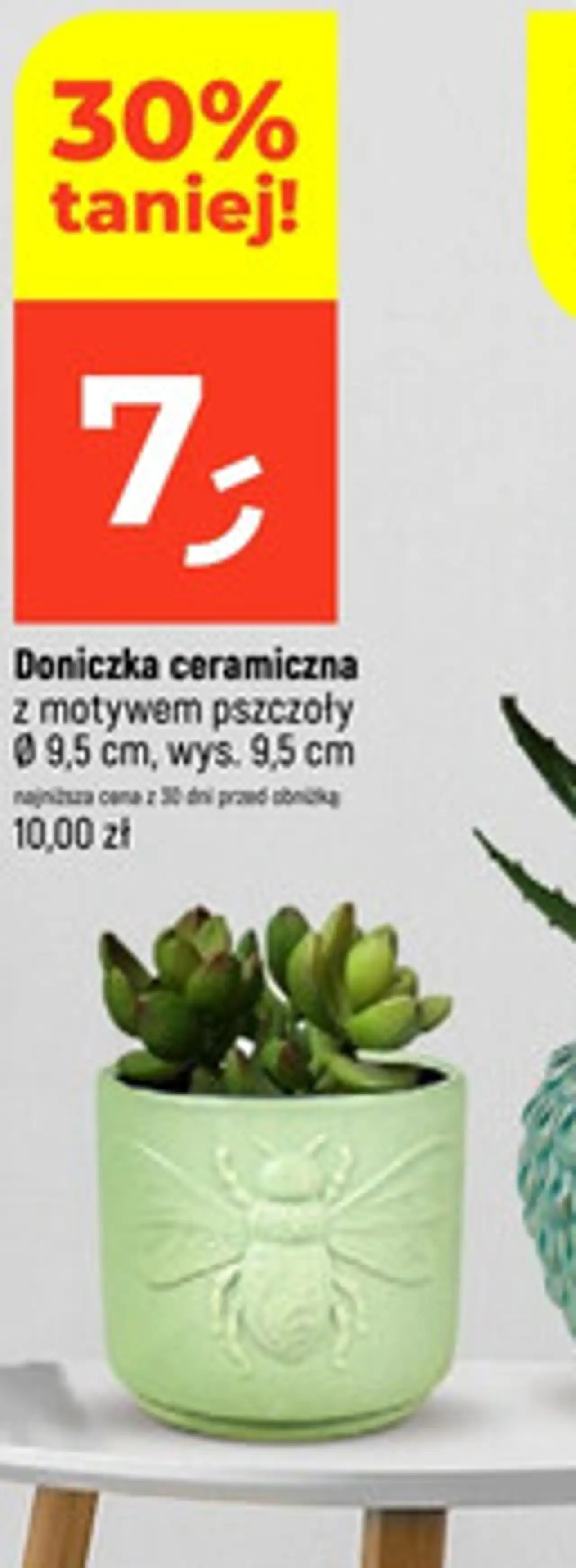 Doniczka ceramiczna z motywem pszczoły Ø 9,5 cm, wys. 9,5 cm