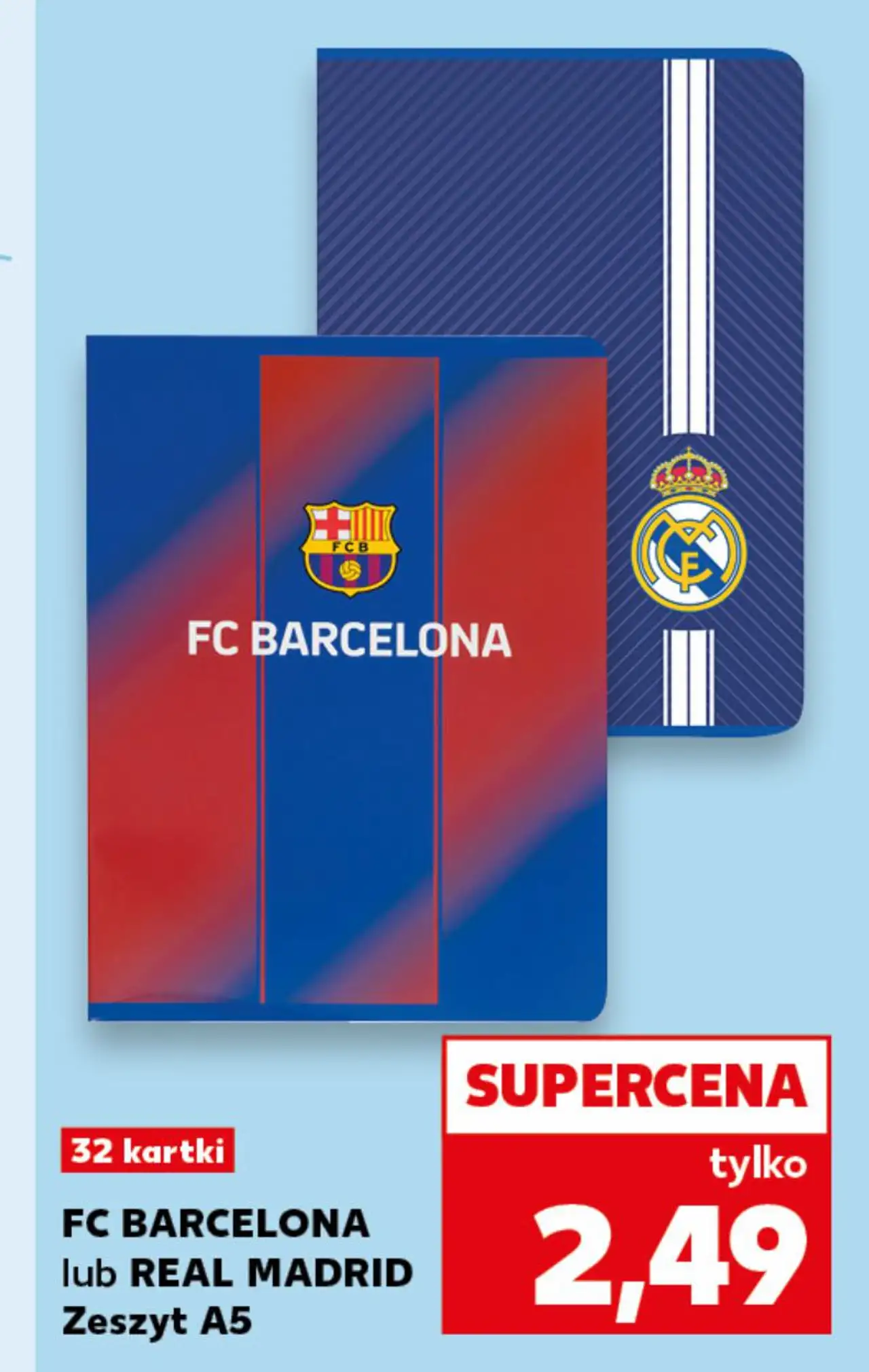 FC BARCELONA lub REAL MADRID Zeszyt A5