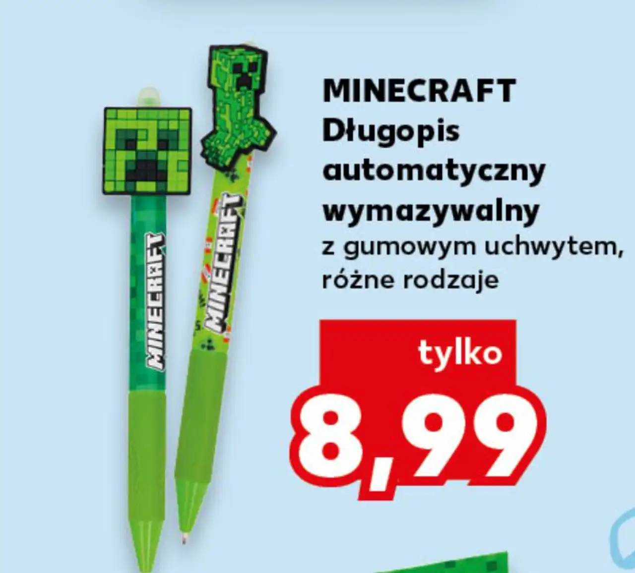 MINECRAFT Długopis automatyczny wymazywalny