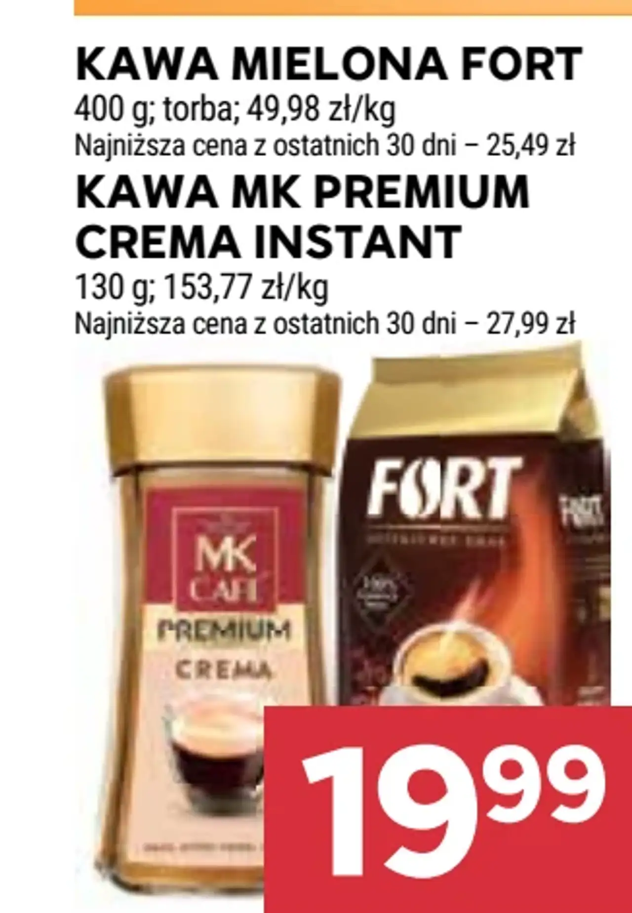 Kawa mielona Fort / Kawa MK Premium Crema Instant