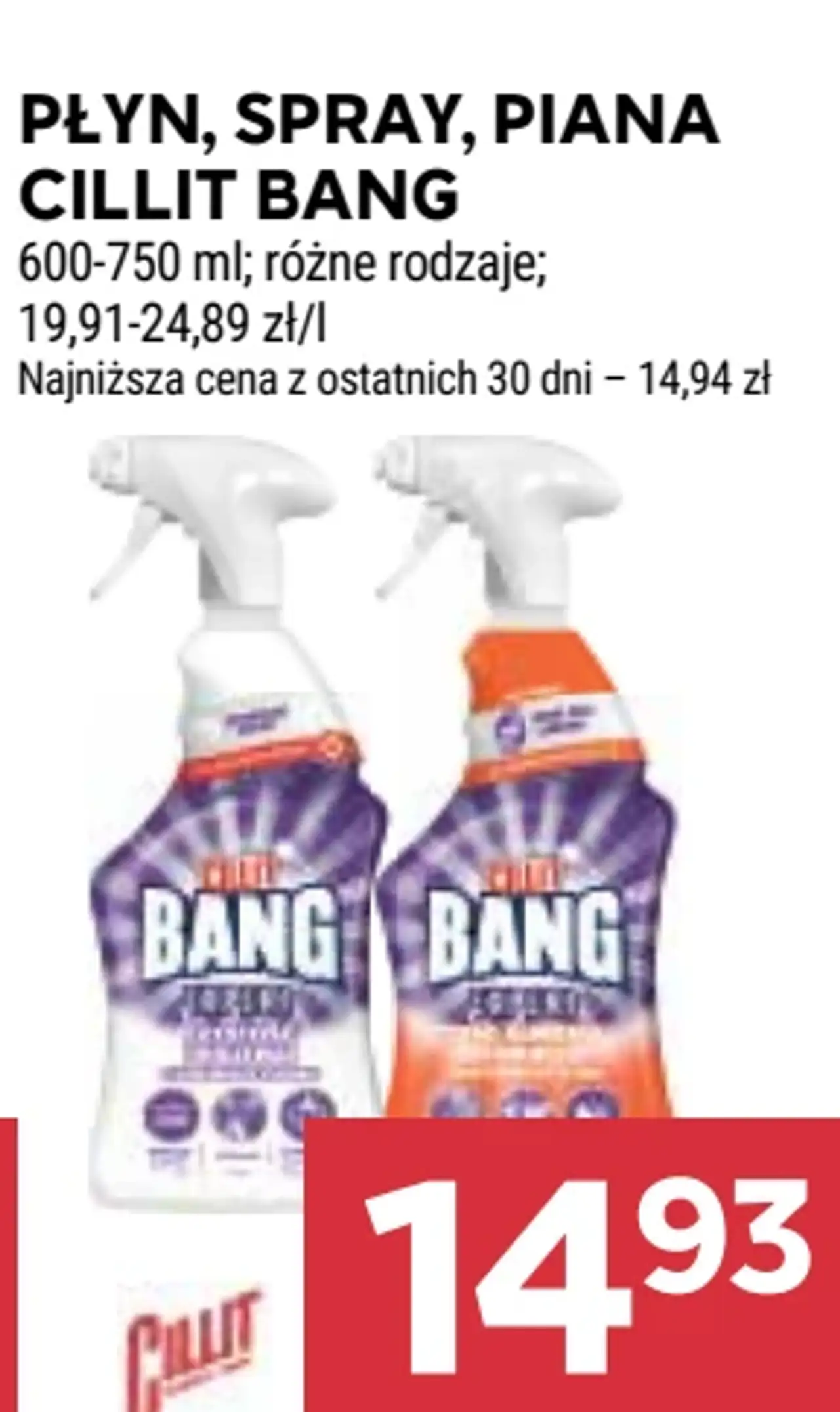 Płyń, spray, piana Cillit Bang