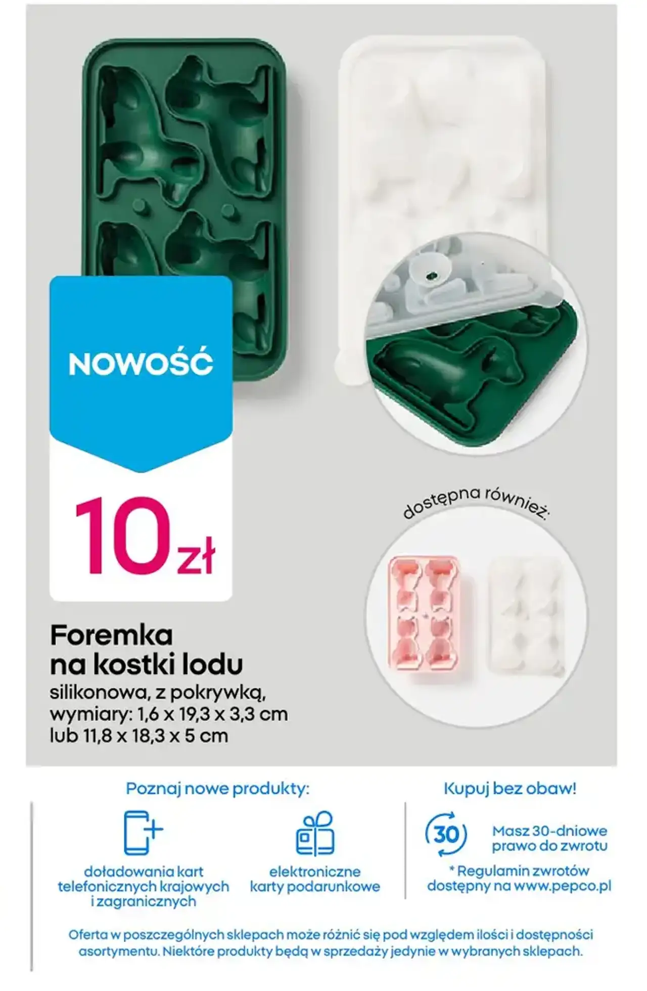 Foremka na kostki lodu silikonowa z pokrywką