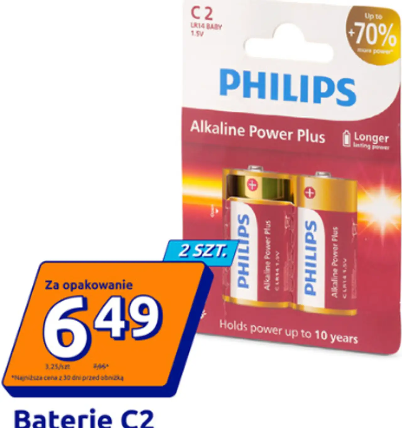 Philips Baterie C2 Alkaline Power Plus 2 szt.