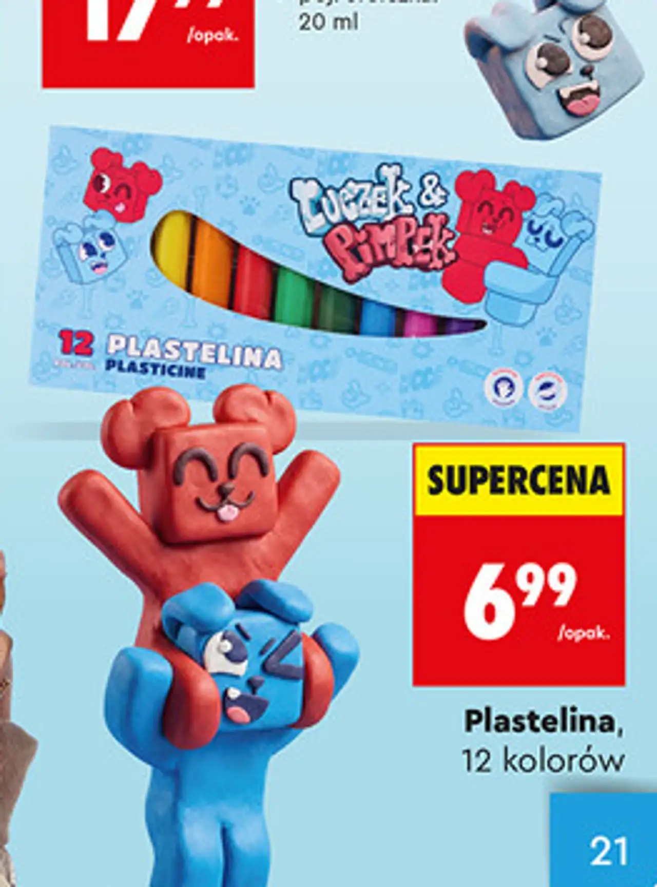 Astra Tuczek & Pimpek Plastelina, 12 kolorów