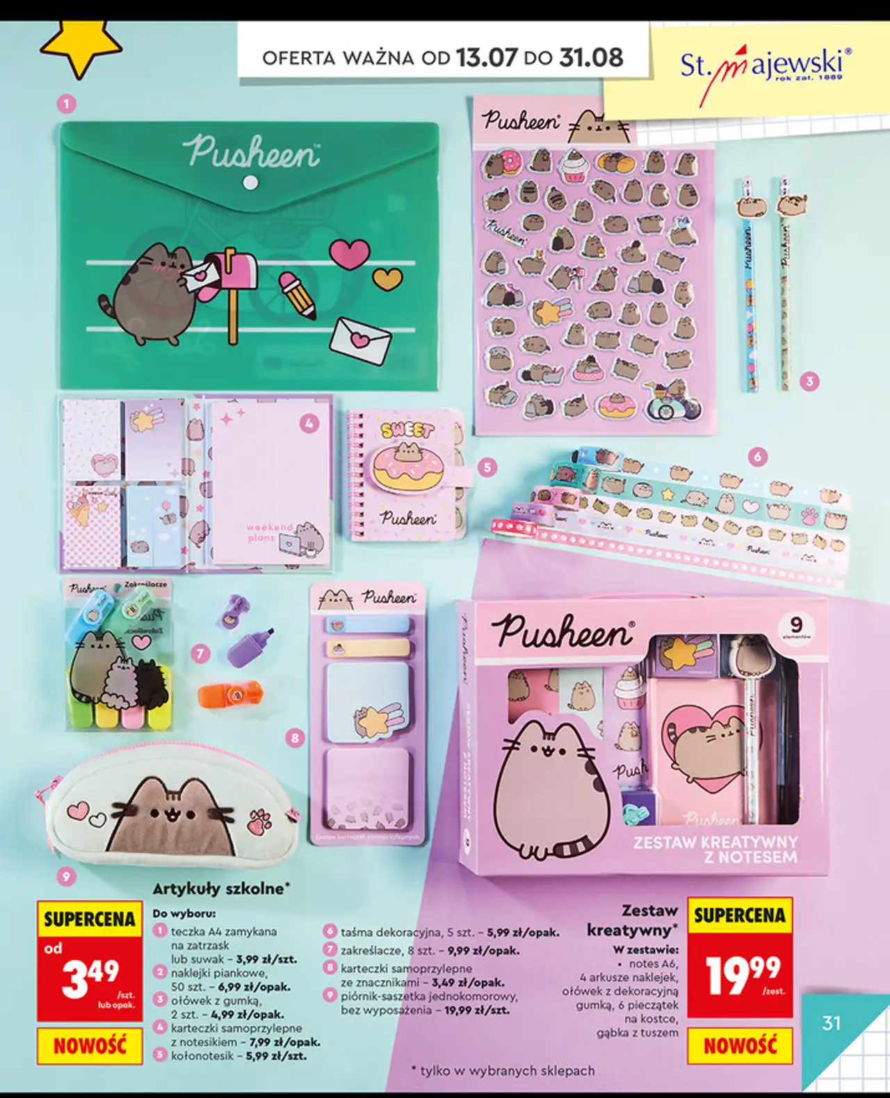 St. Majewski Pusheen Artykuły szkolne i zestawy kreatywne