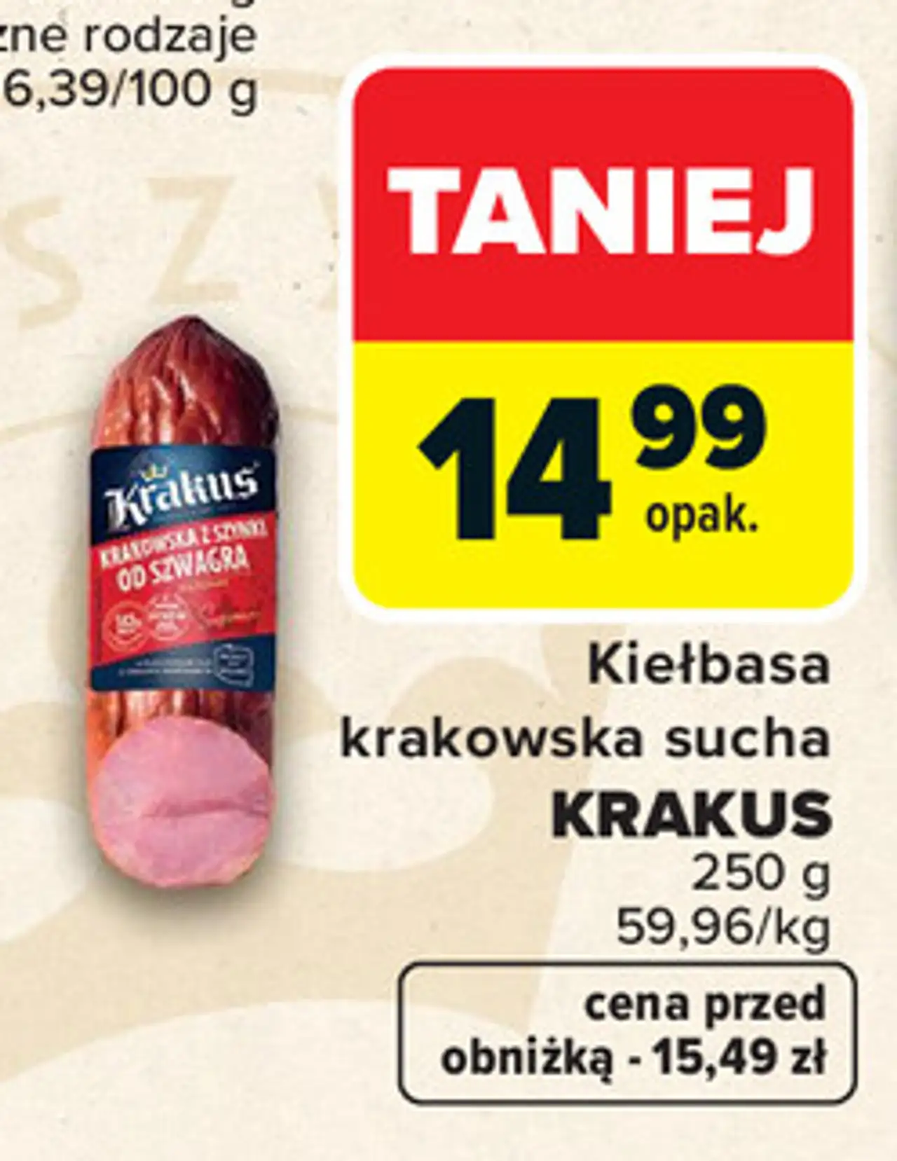 Kiełbasa krakowska sucha Krakus