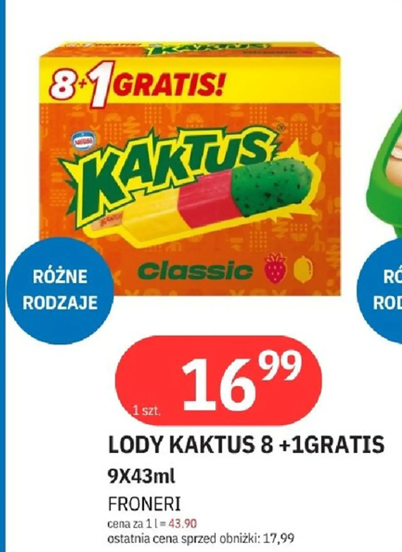 Lody cytrynowo-truskawkowe Nestle Kaktus
