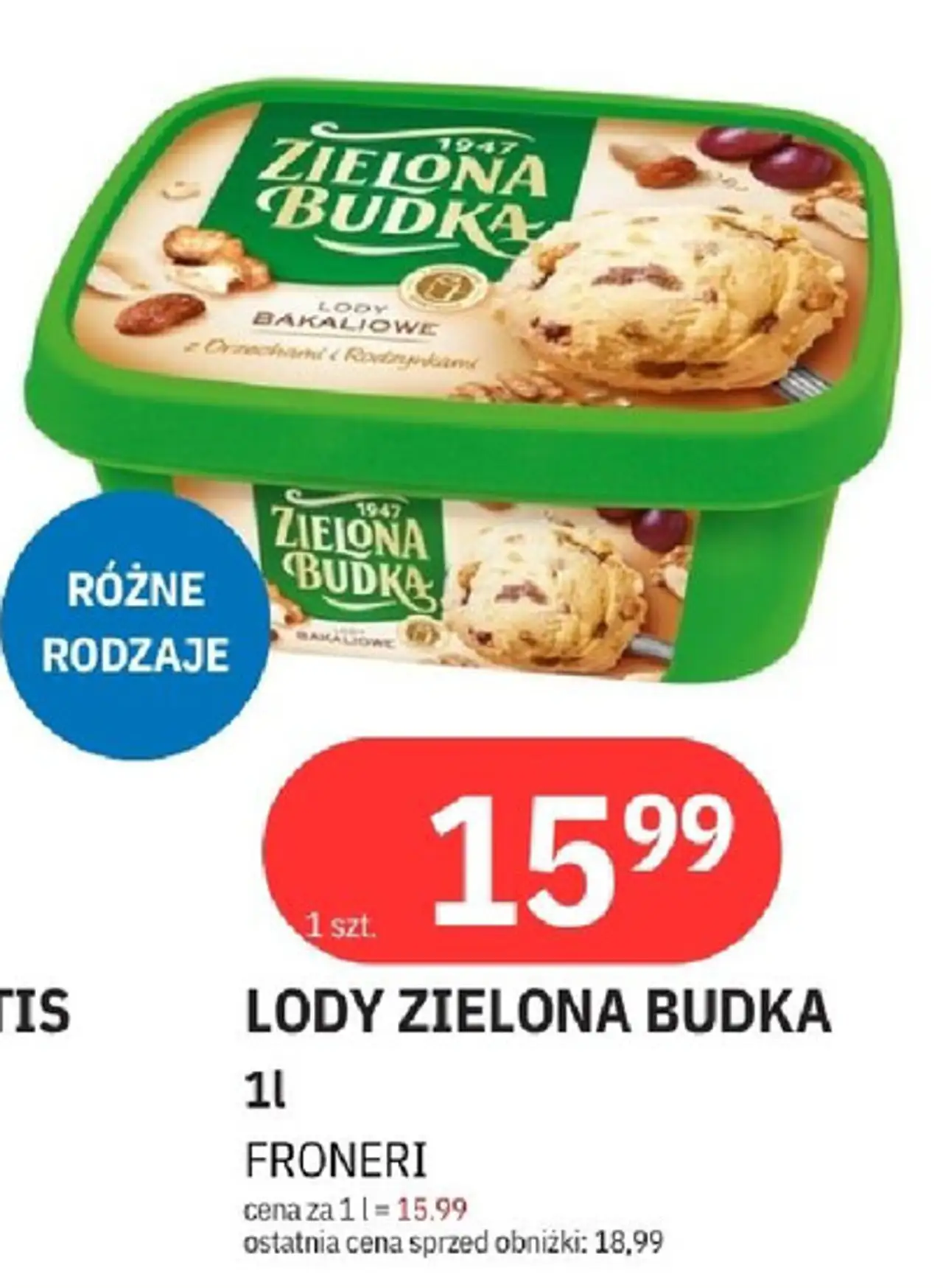 Lody bakaliowe z kawałkami bakalii Zielona Budka