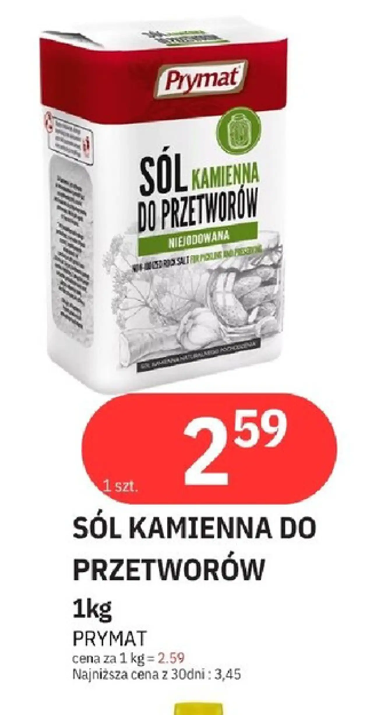 Sól kamienna do przetworów niejodowana Prymat
